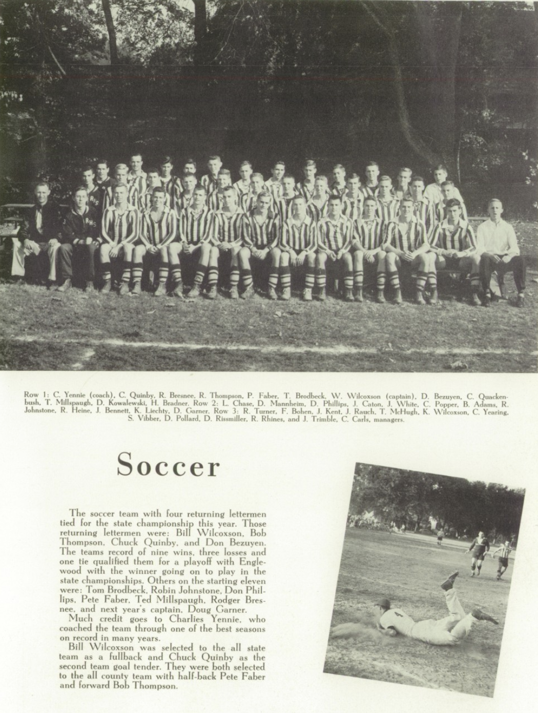 1953 Boys’ Soccer Team
