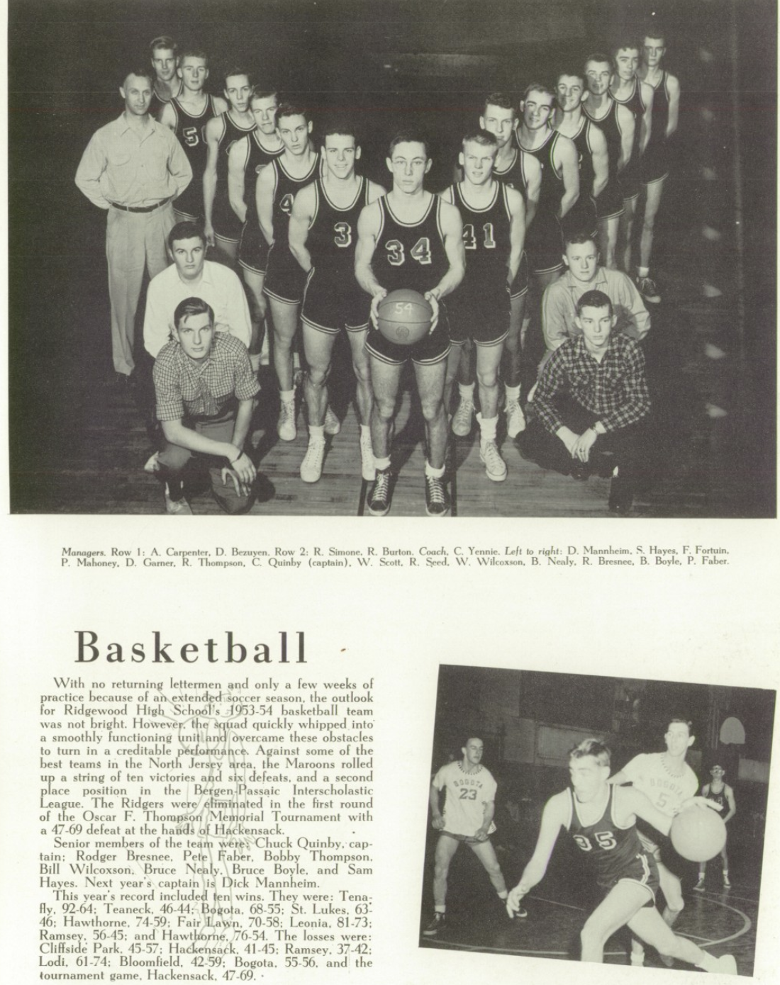 1954 Boys’ Basketball Team