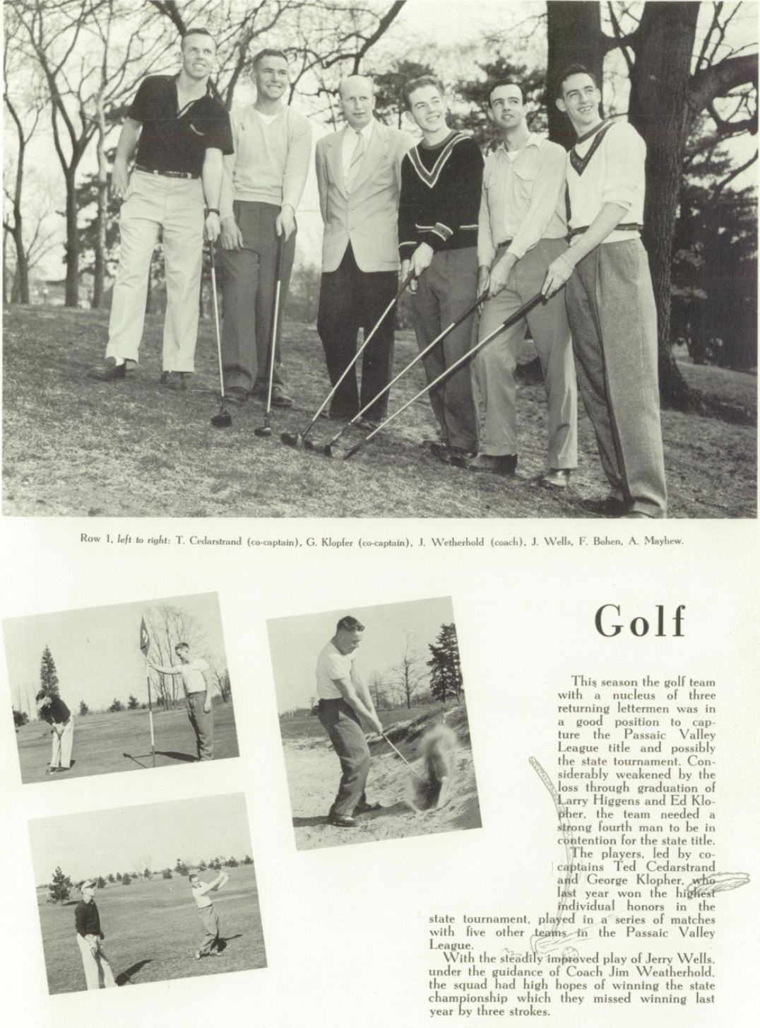 1954 Boys’ Golf Team