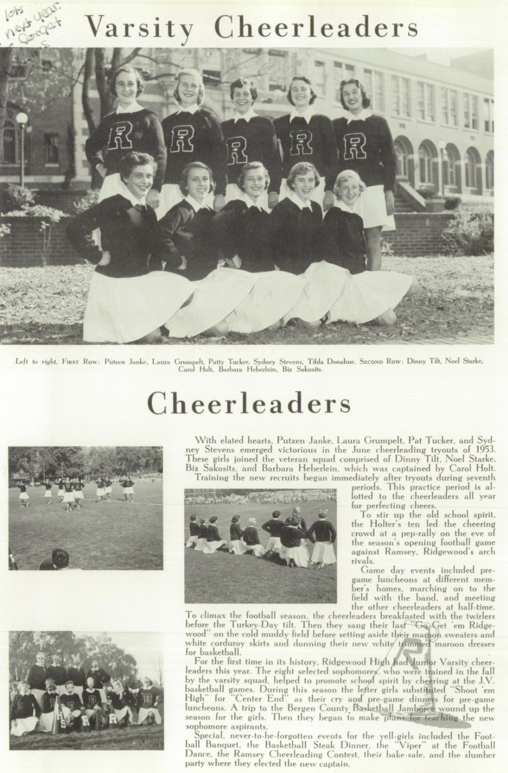 1953-54 Cheer Leaders