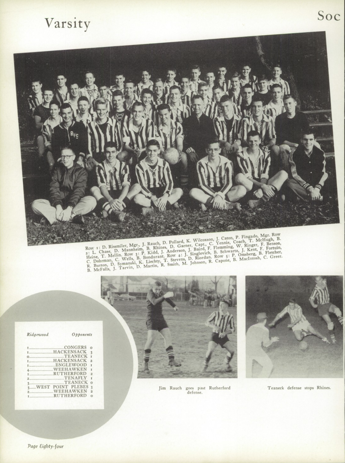1954 Boys’ Soccer Team