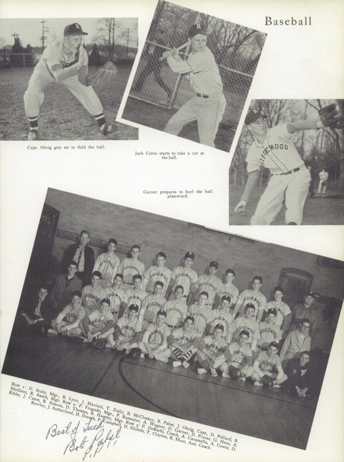 1955 Boys’ Baseball Team