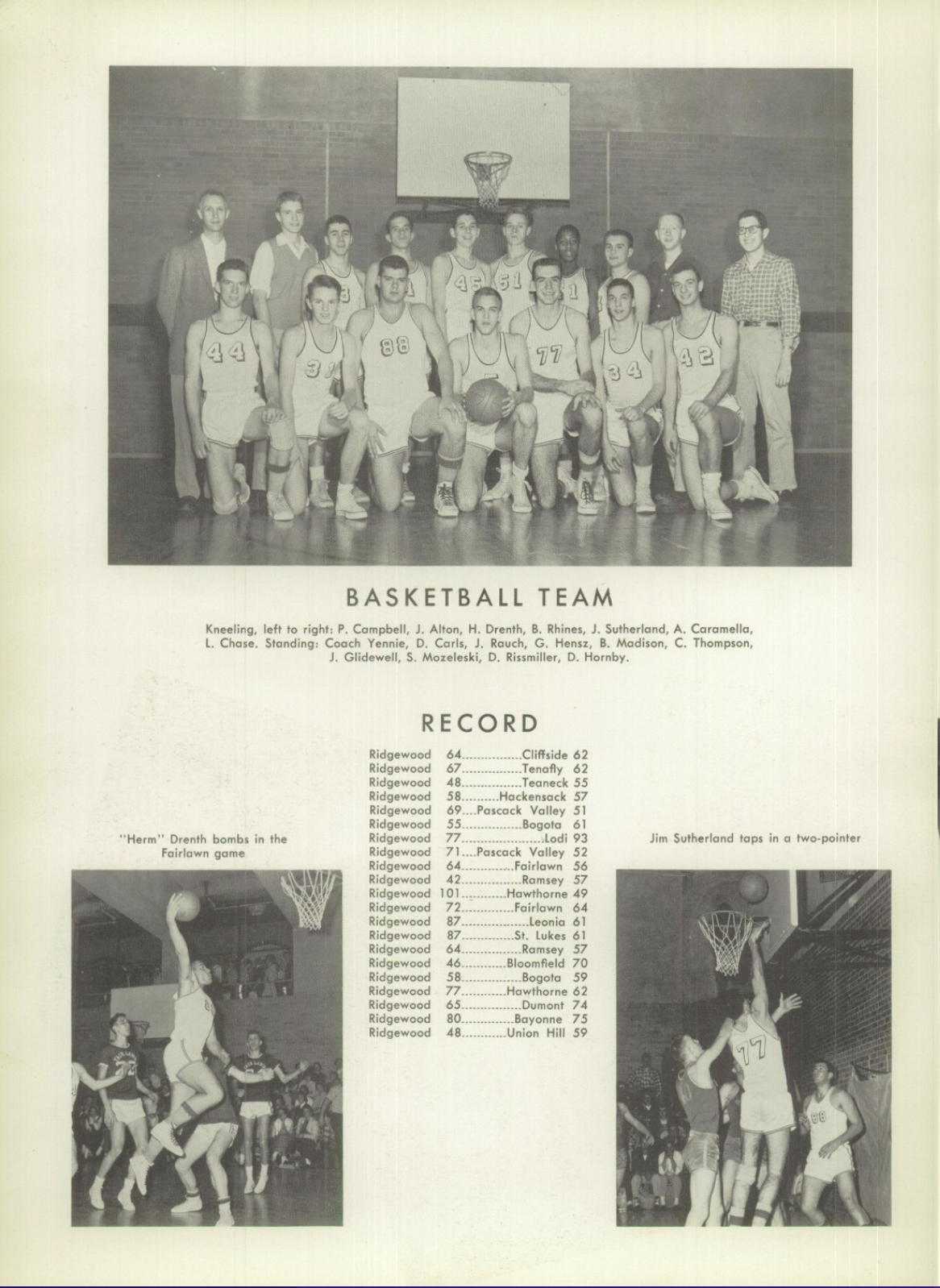 1956 Boys’ Basketball Team