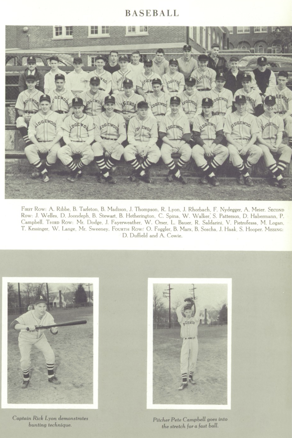 1957 Boys’ Baseball Team