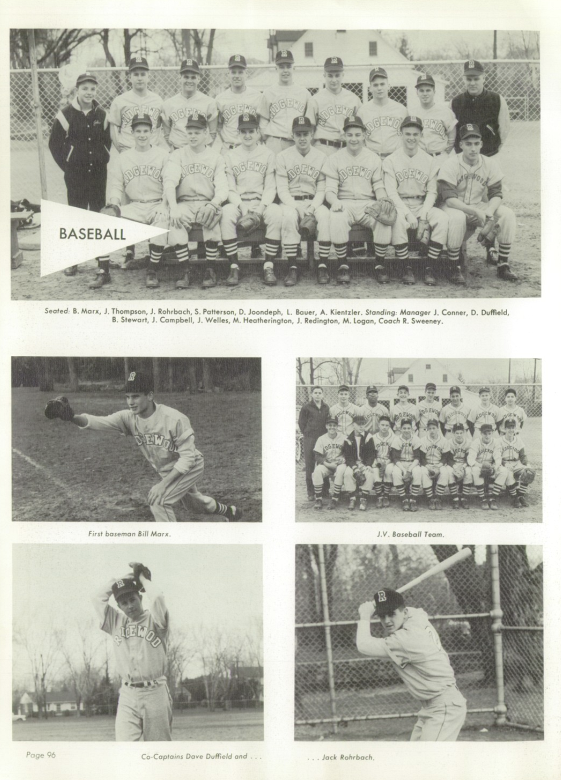 1958 Boys’ Baseball Team