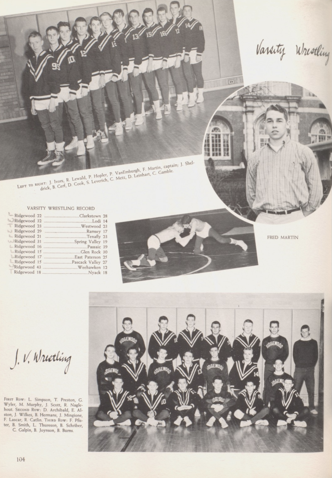 1960 Boys’ Wrestling Team