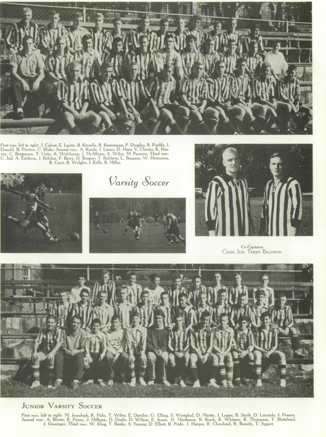 1961 Boys’ Soccer Team