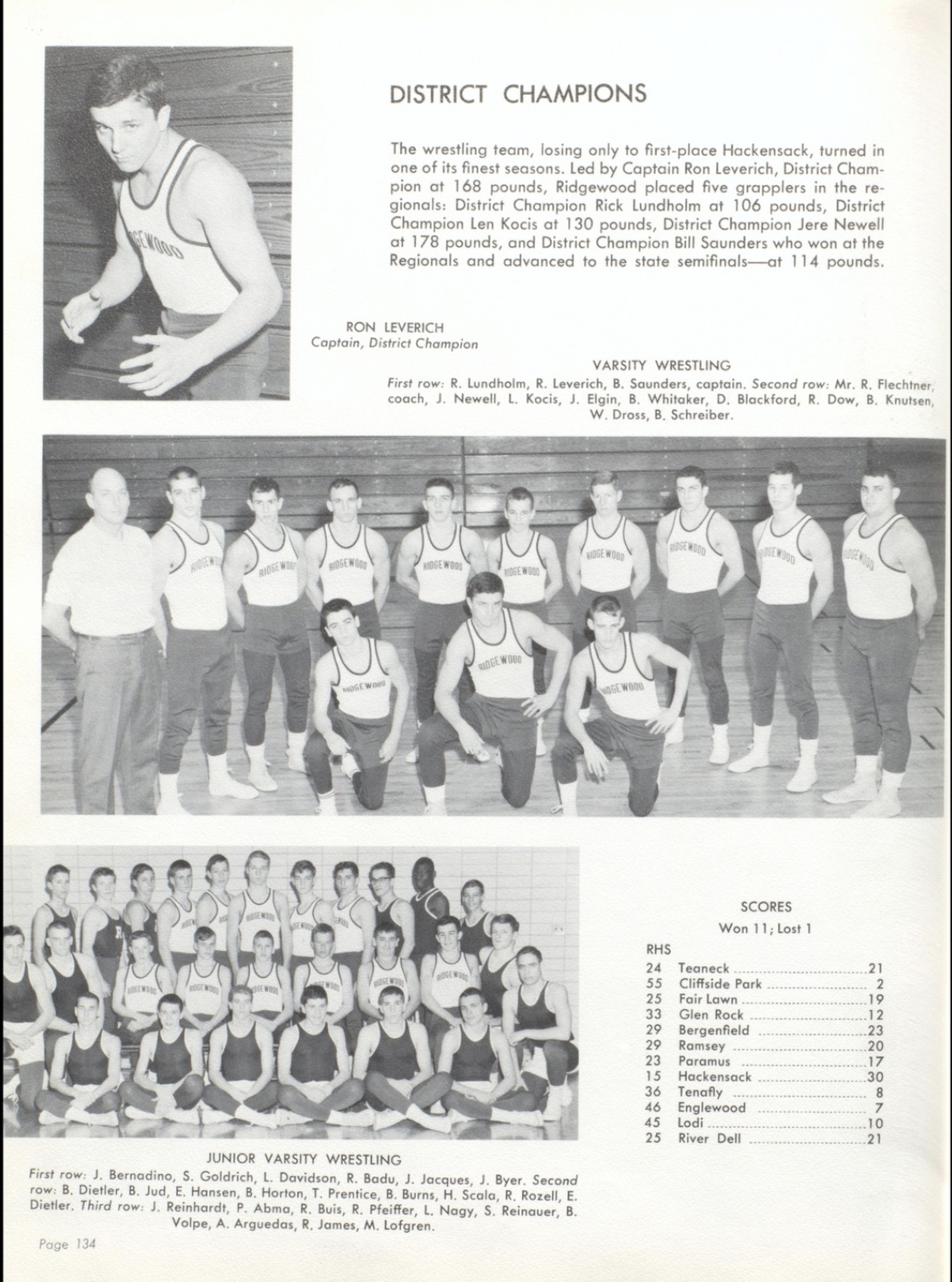 1964 Boys’ Wrestling Team