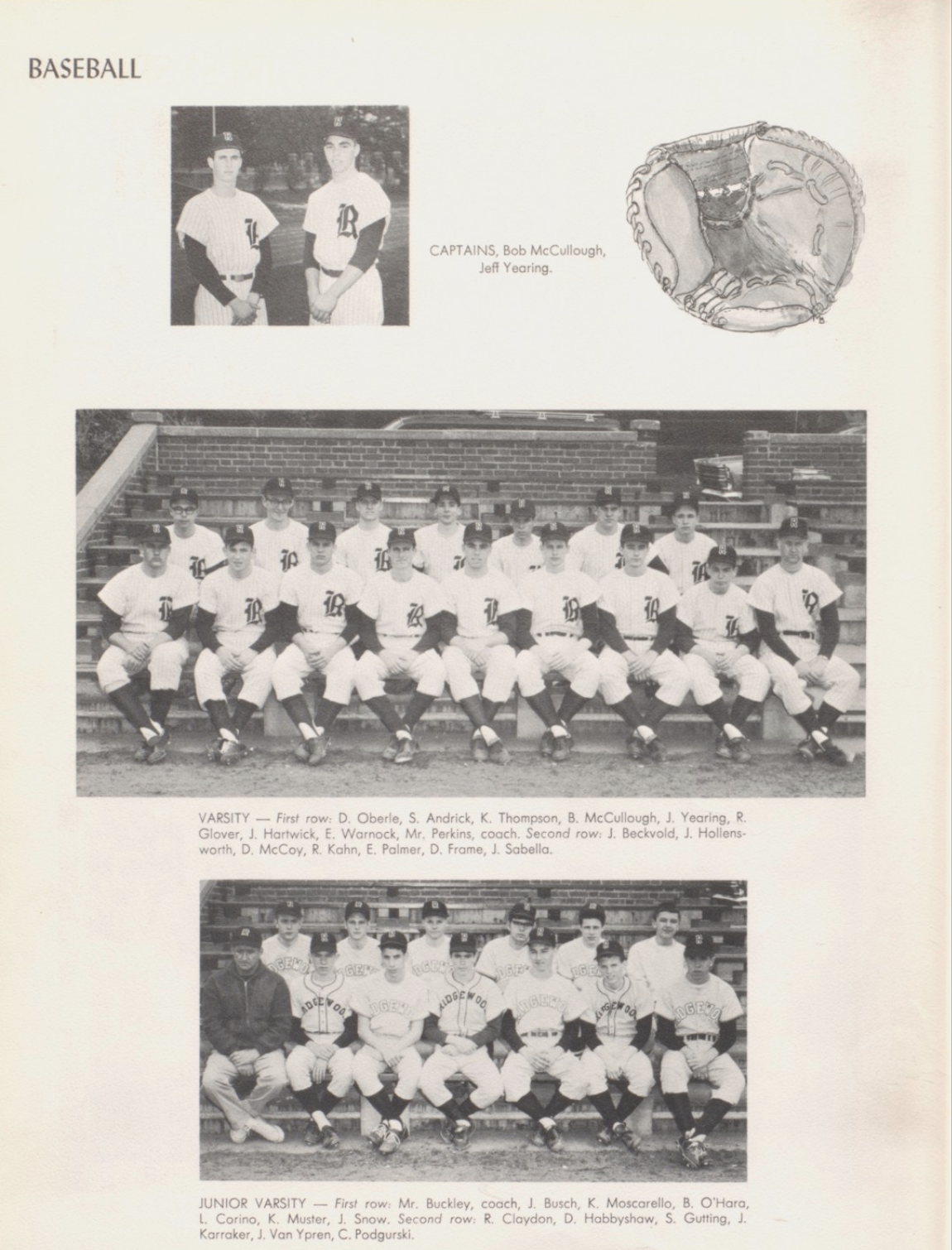 1966 Boys’ Baseball Team