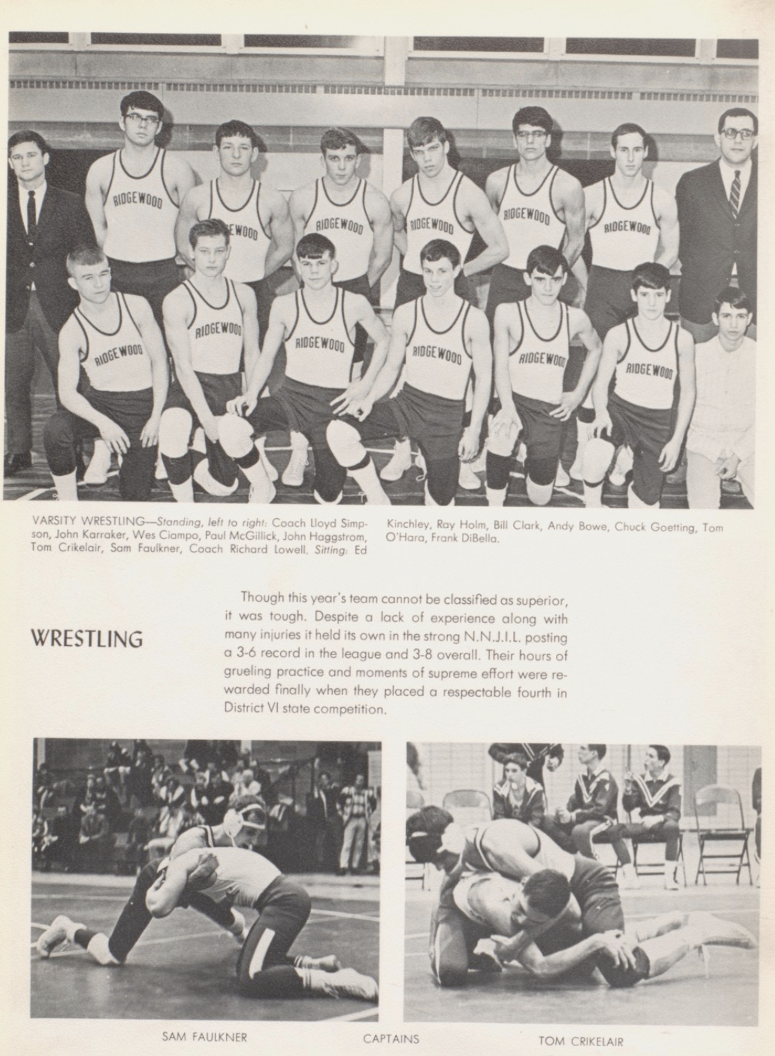 1967 Boys’ Wrestling Team