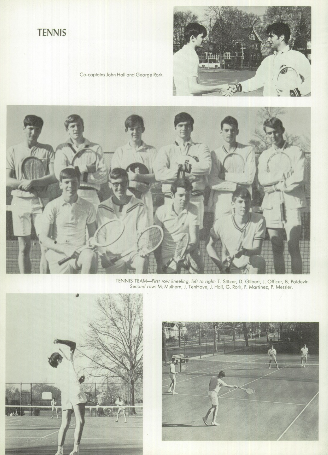 1968 Boys’ Tennis Team