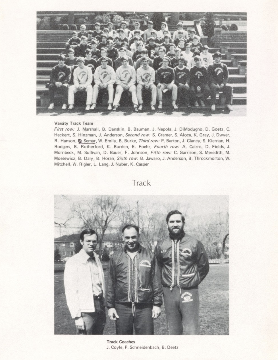 1970 Boys’ Track Team