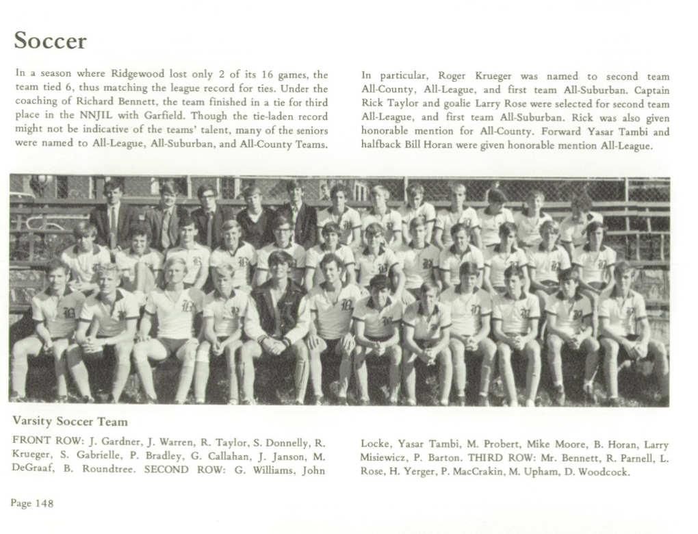 1970 Boys’ Soccer Team