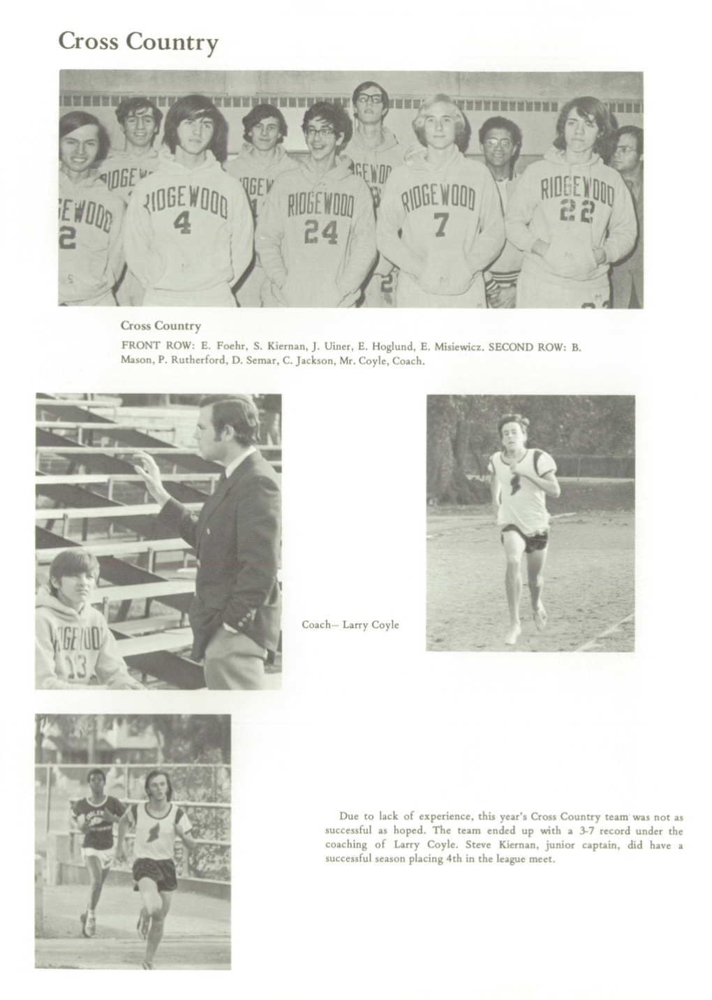 1971 Boys’ Cross Country Team
