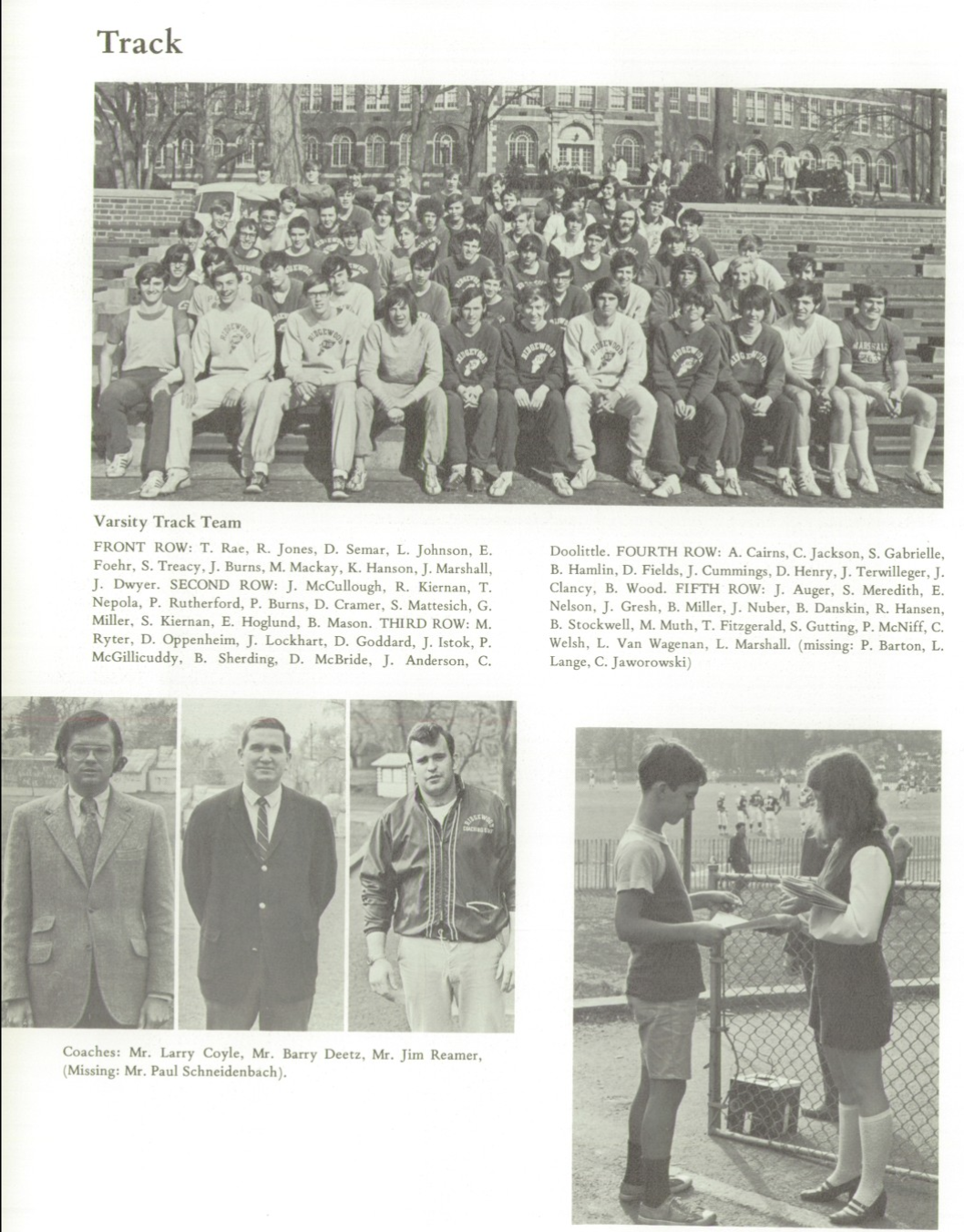 1971 Boys’ Track Team