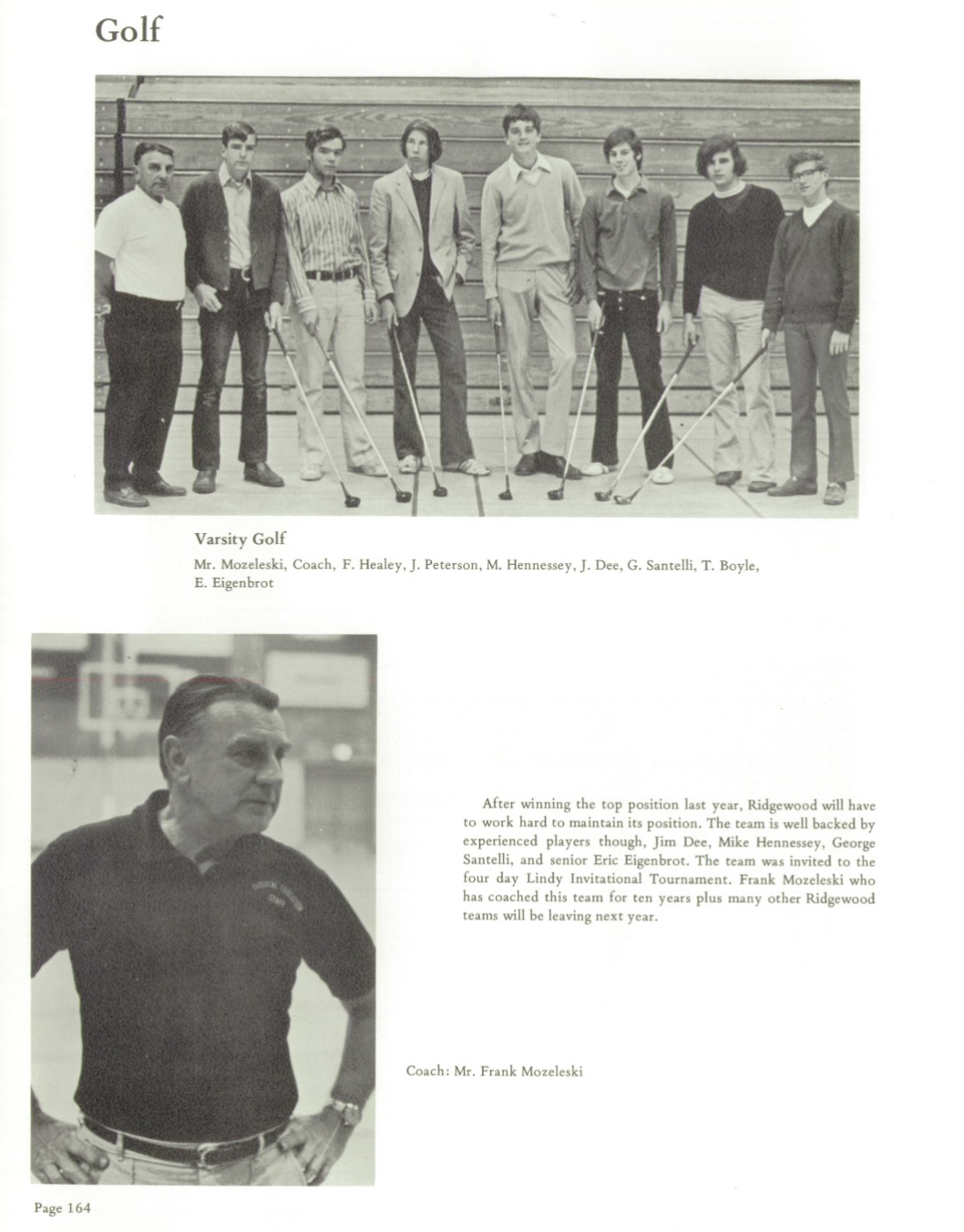1971 Boys’ Golf Team