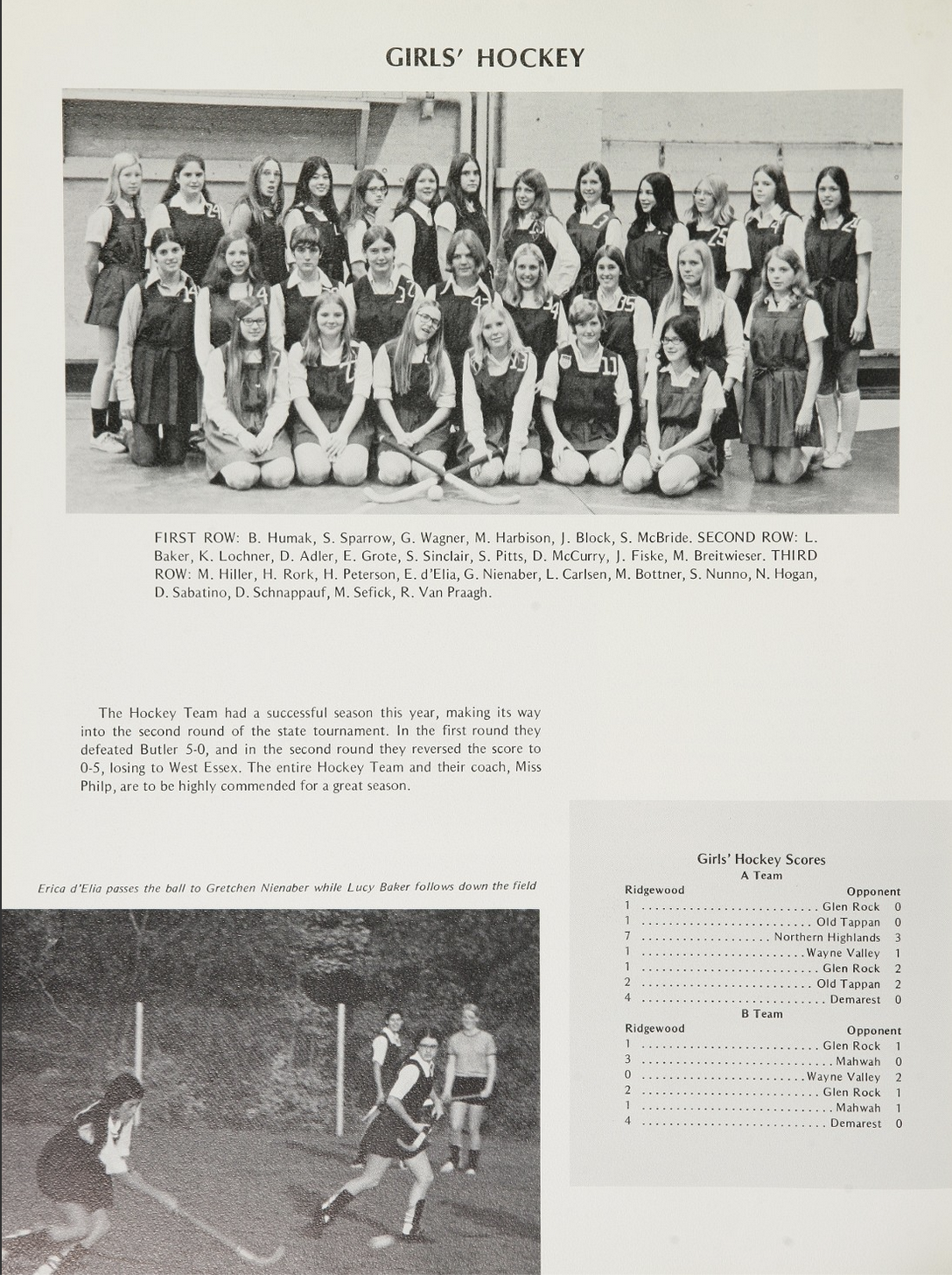 1972 Girls’ Field Hockey Team