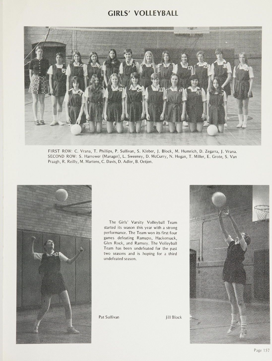1972 Girls’ Volleyball Team