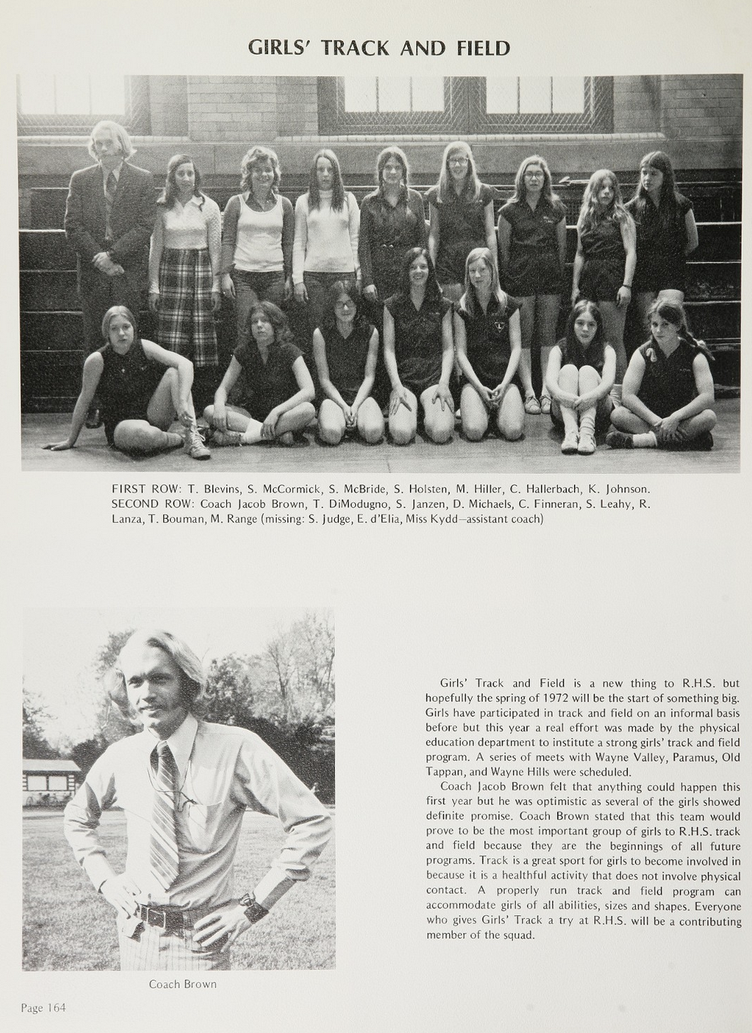1972 Girls’ Track Team