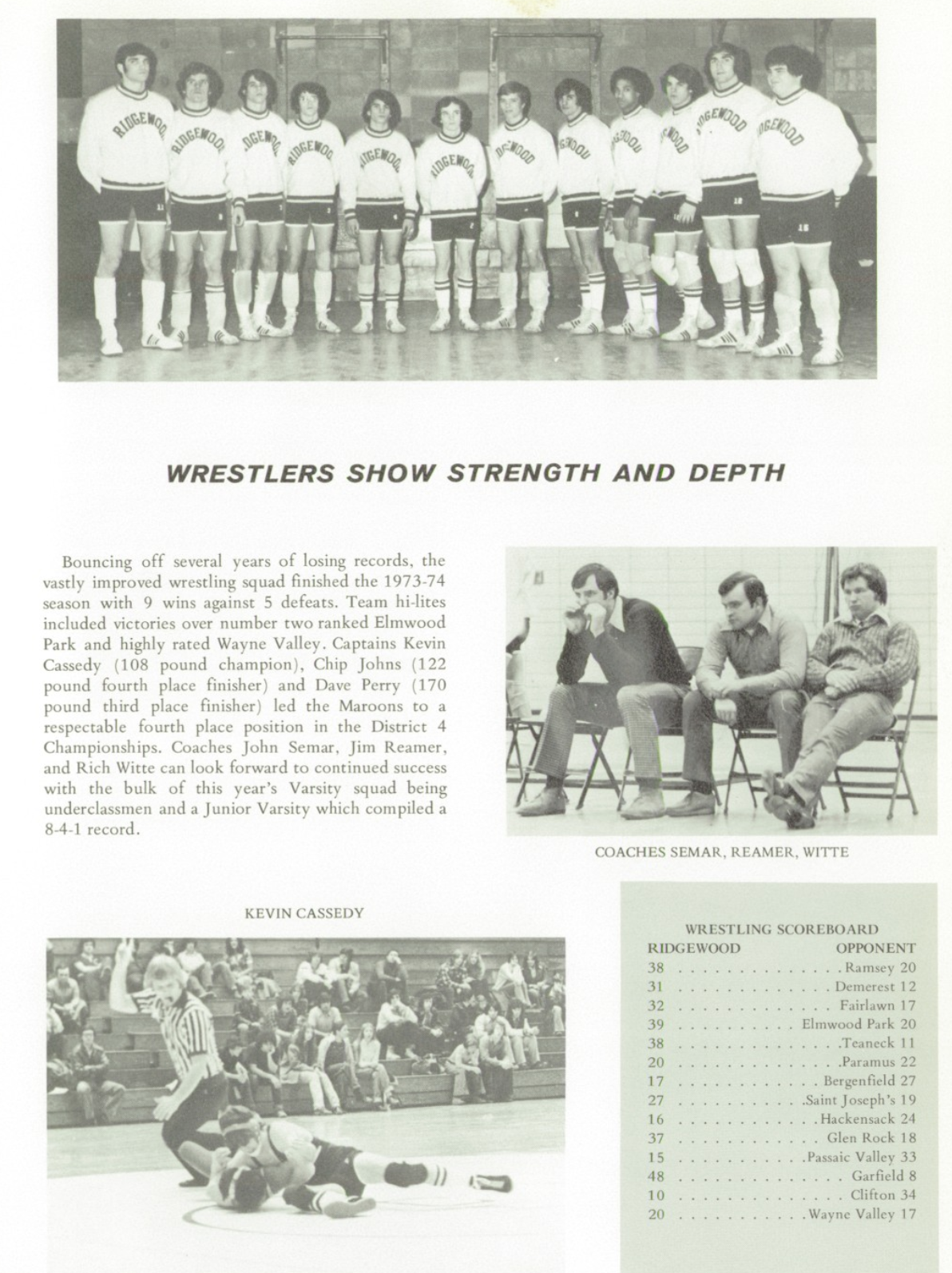1974 Boys’ Wrestling Team