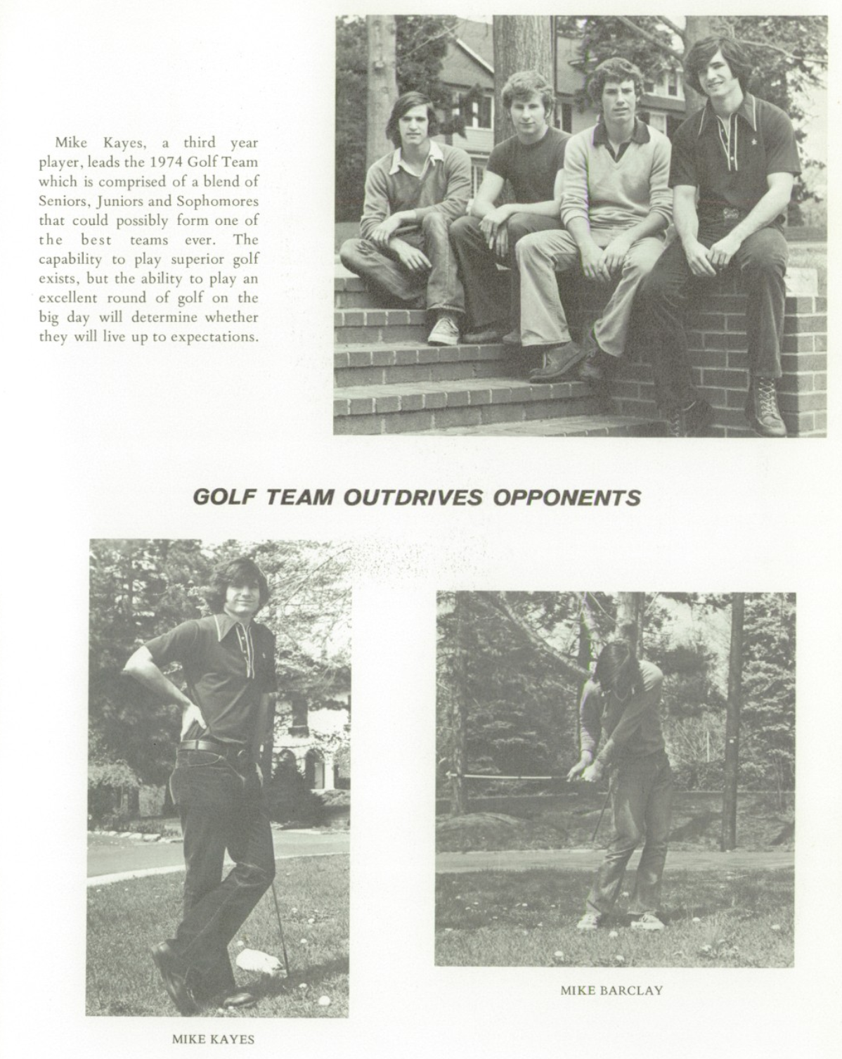 1974 Boys’ Golf Team