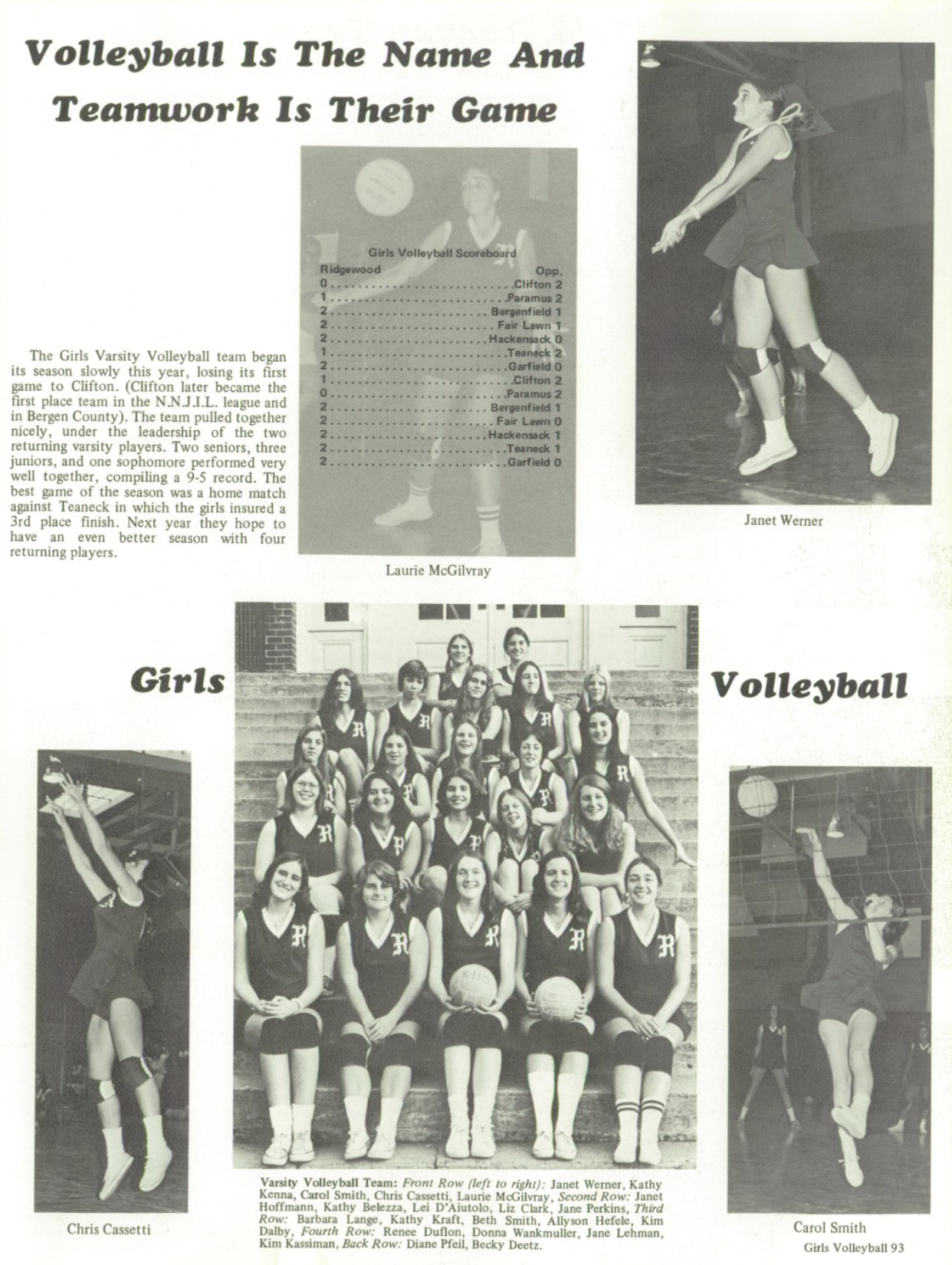 1975 Girls’ Volleyball Team
