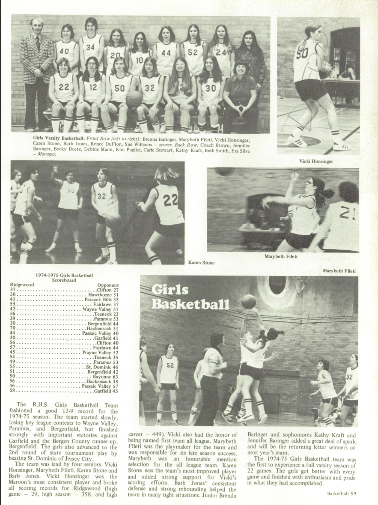 1975 Girls’ Basketball Team