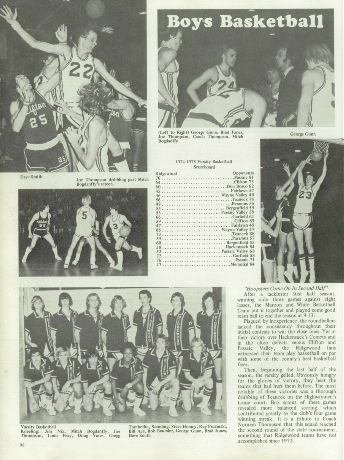1975 Boys’ Basketball Team