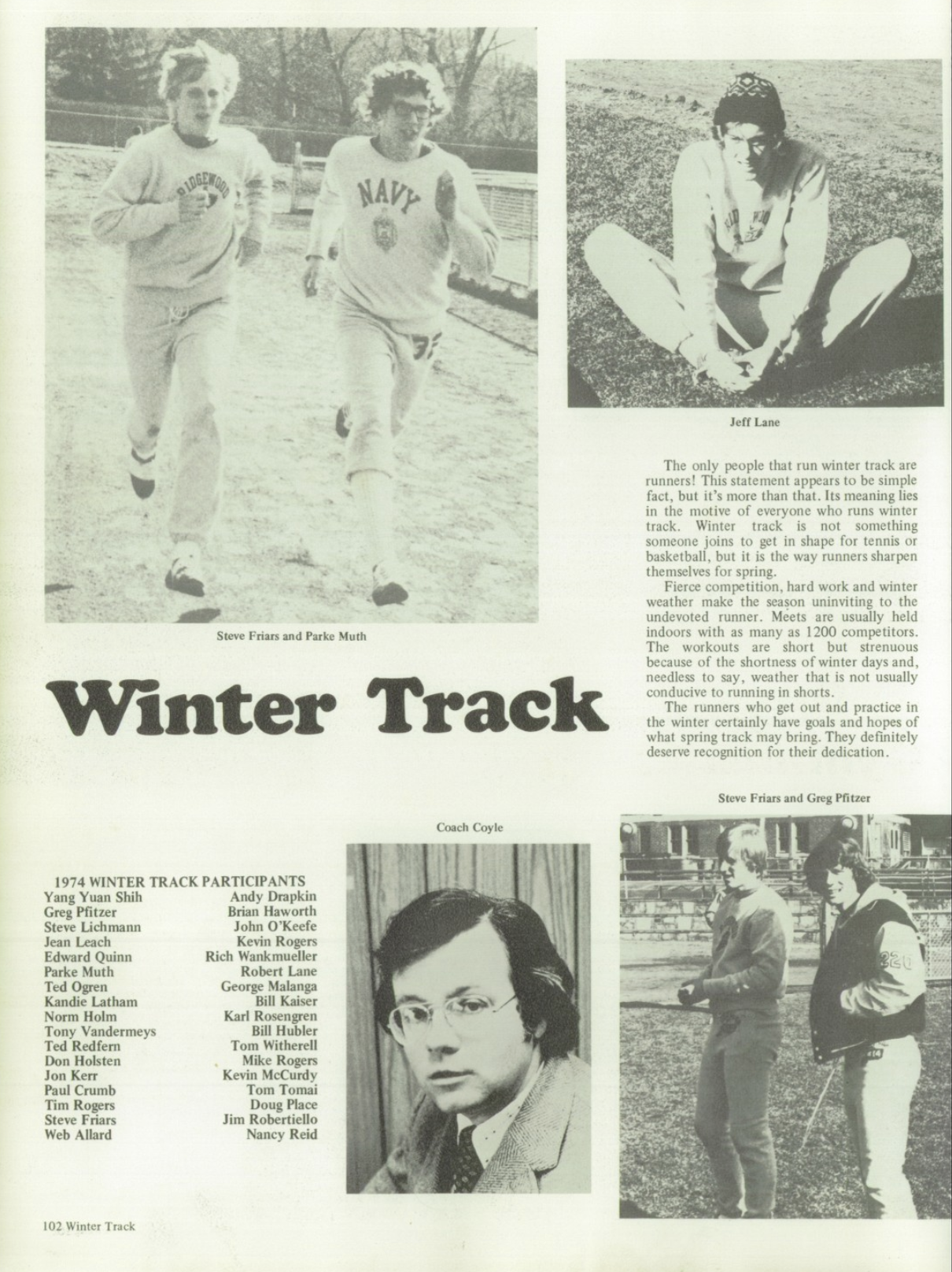 1974-75 Boys’ Winter Track Team