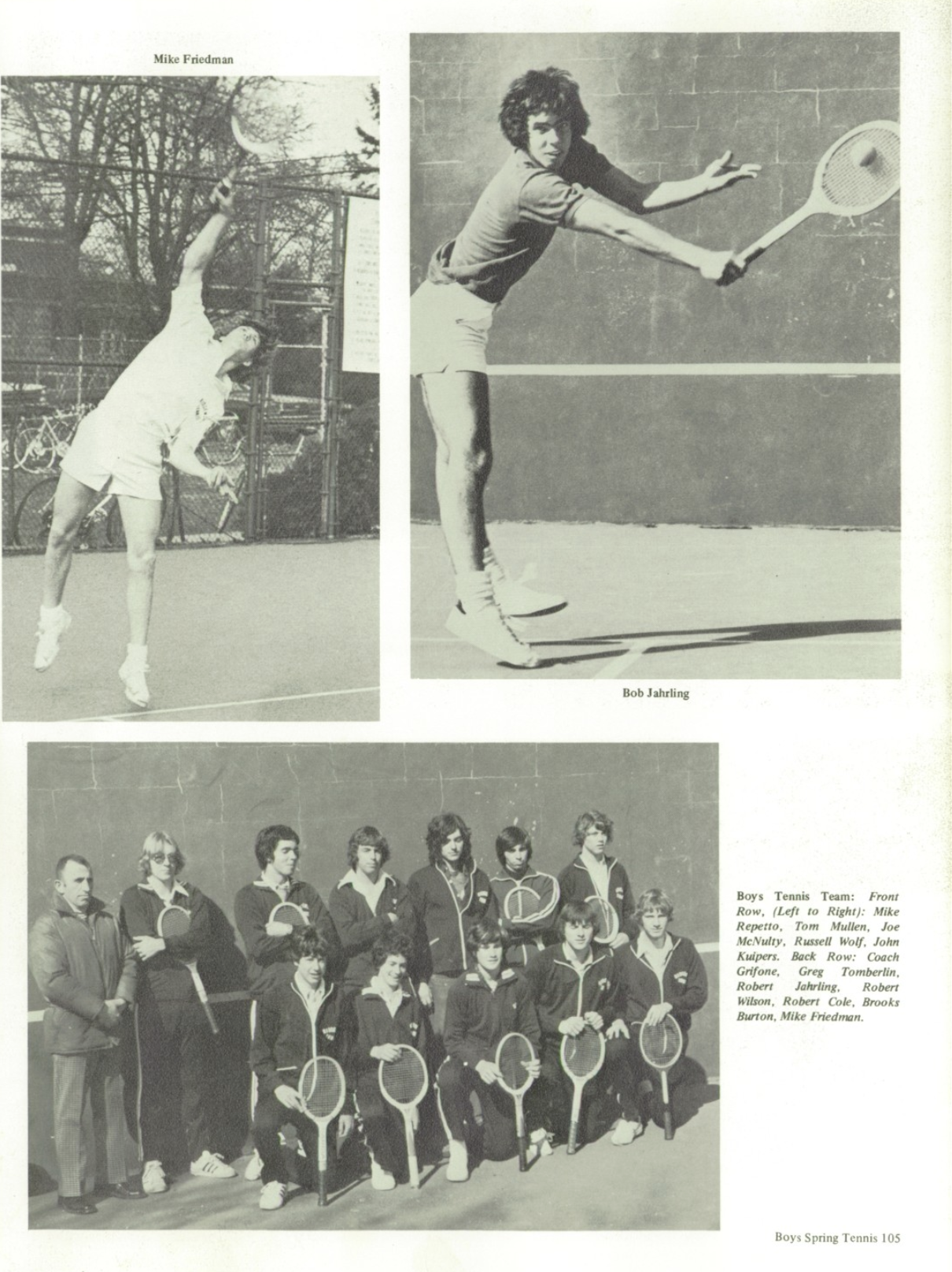 1975 Boys’ Tennis Team