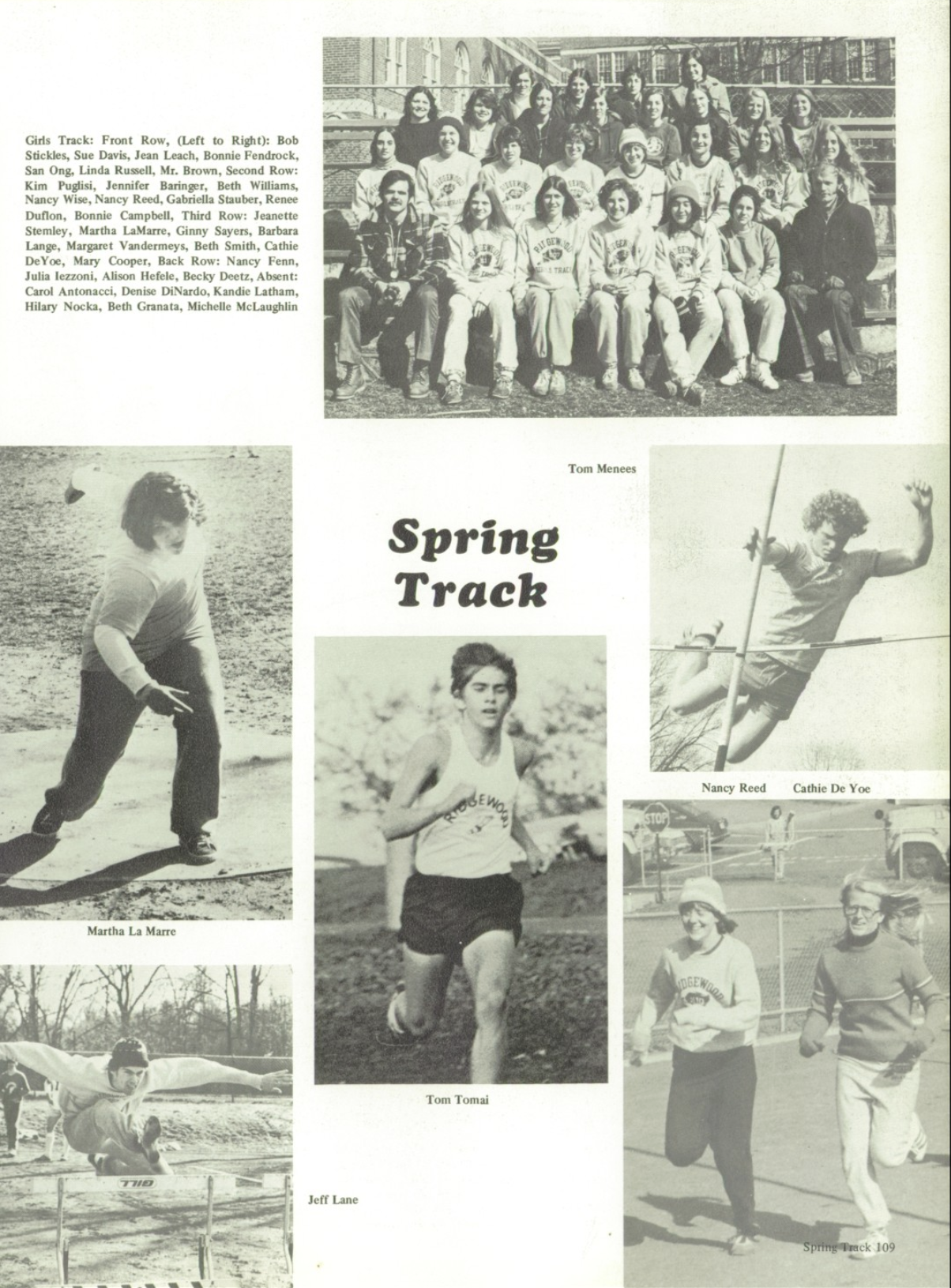 1975 Girls’ Track Team