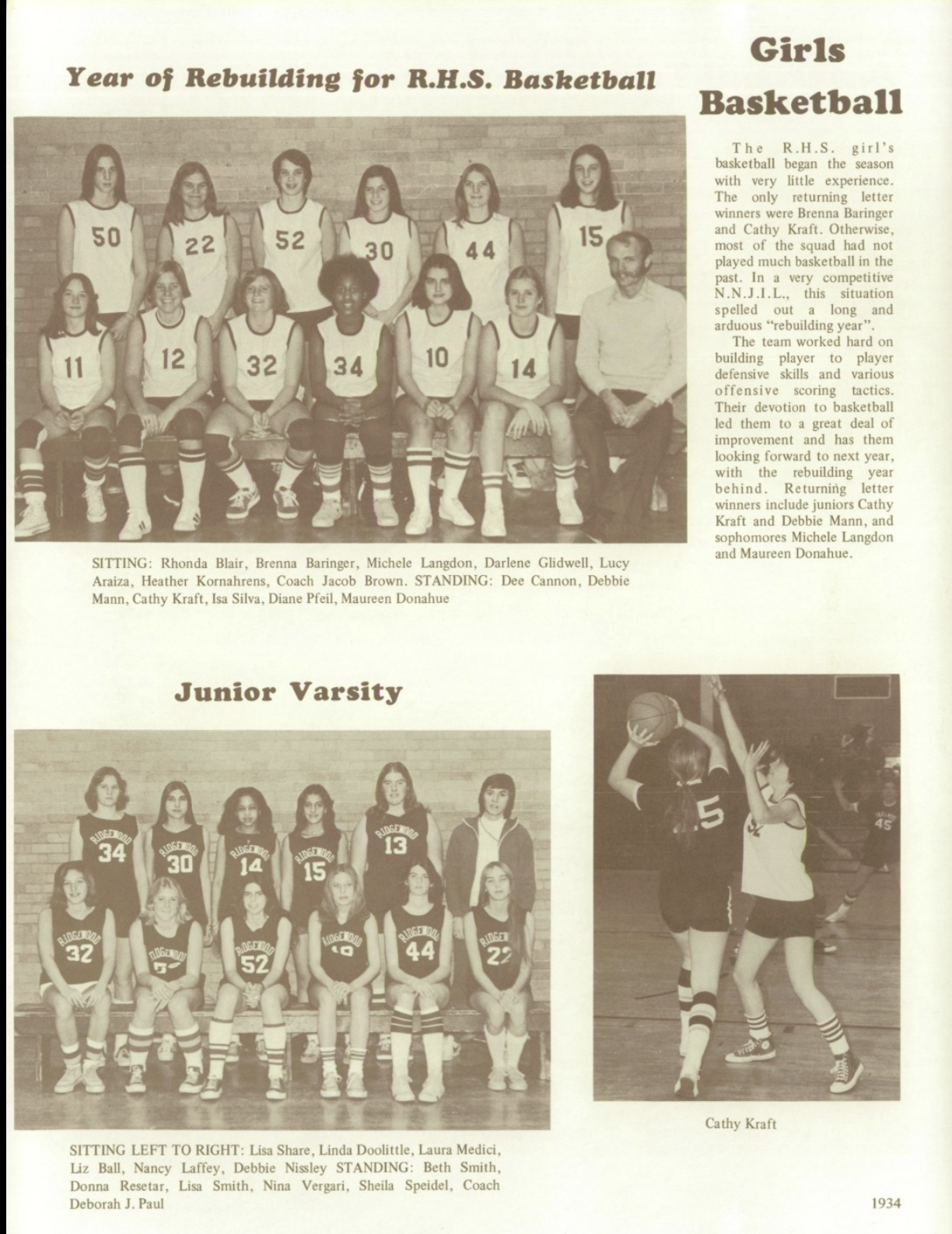 1976 Girls’ Basketball Team