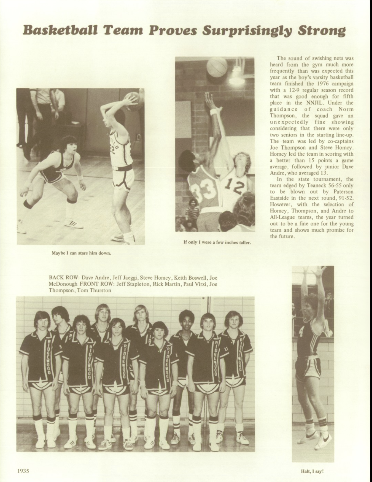 1976 Boys’ Basketball Team