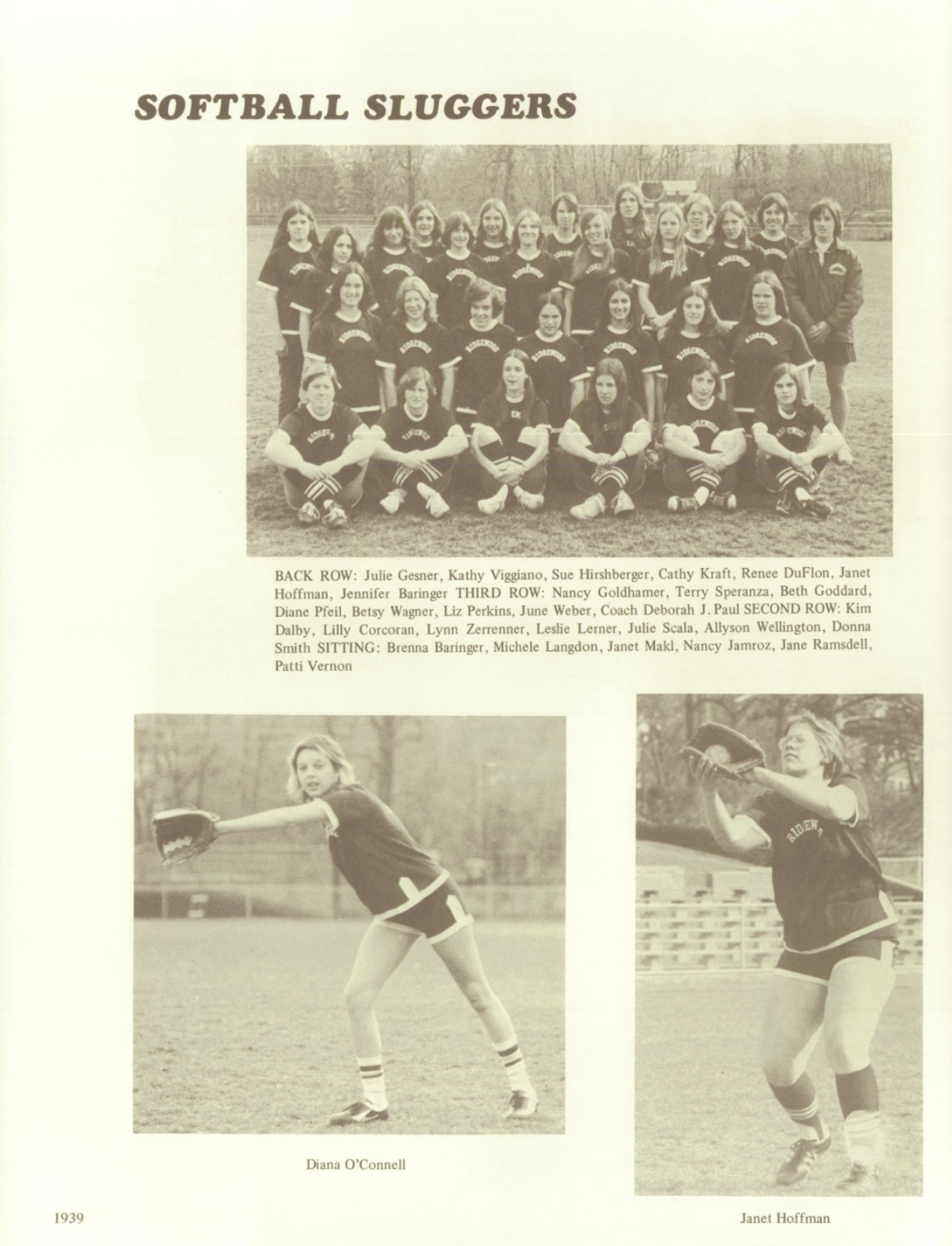 1976 Girls’ Baseball Team