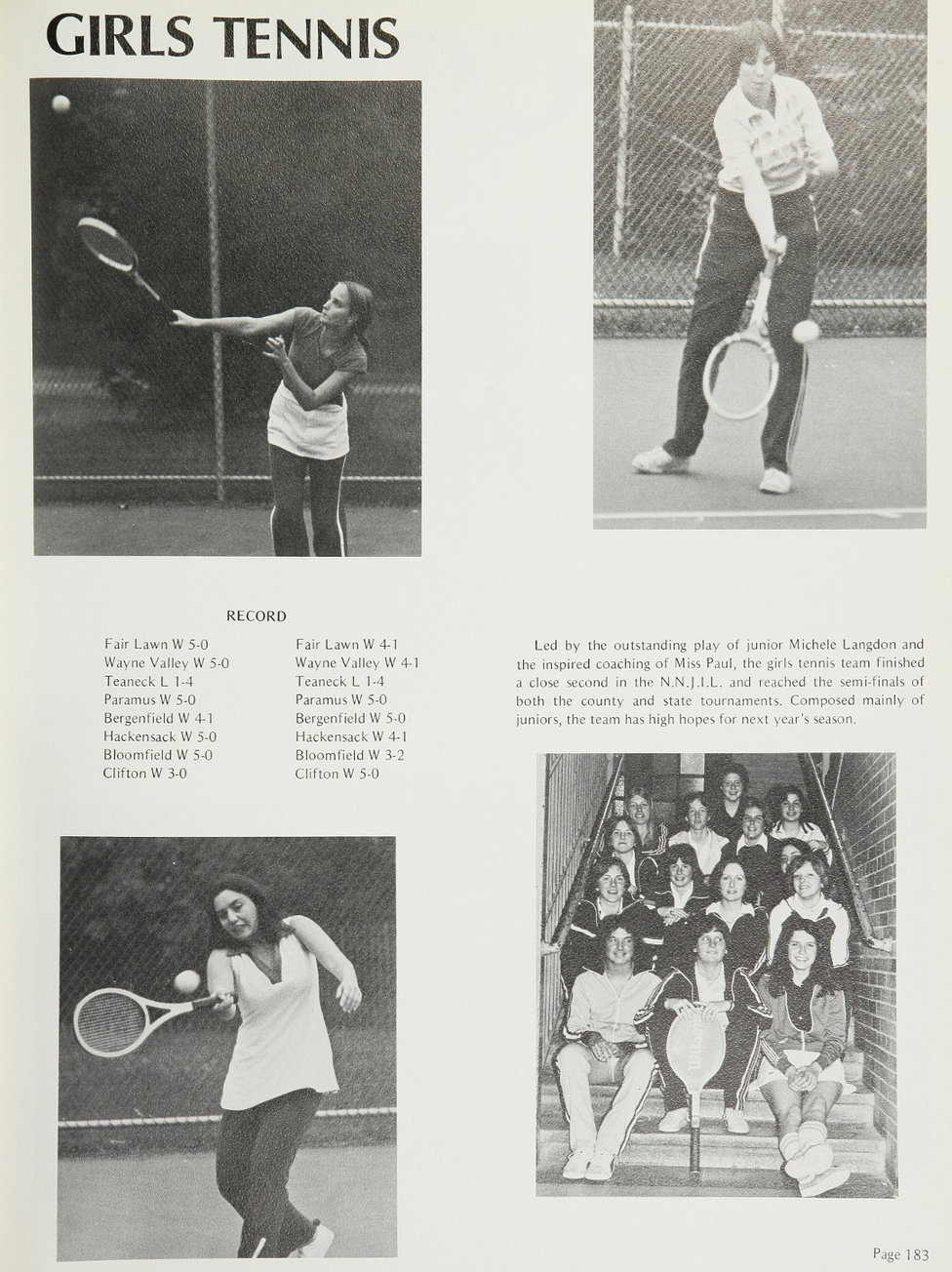 1977 Girls’ Tennis Team