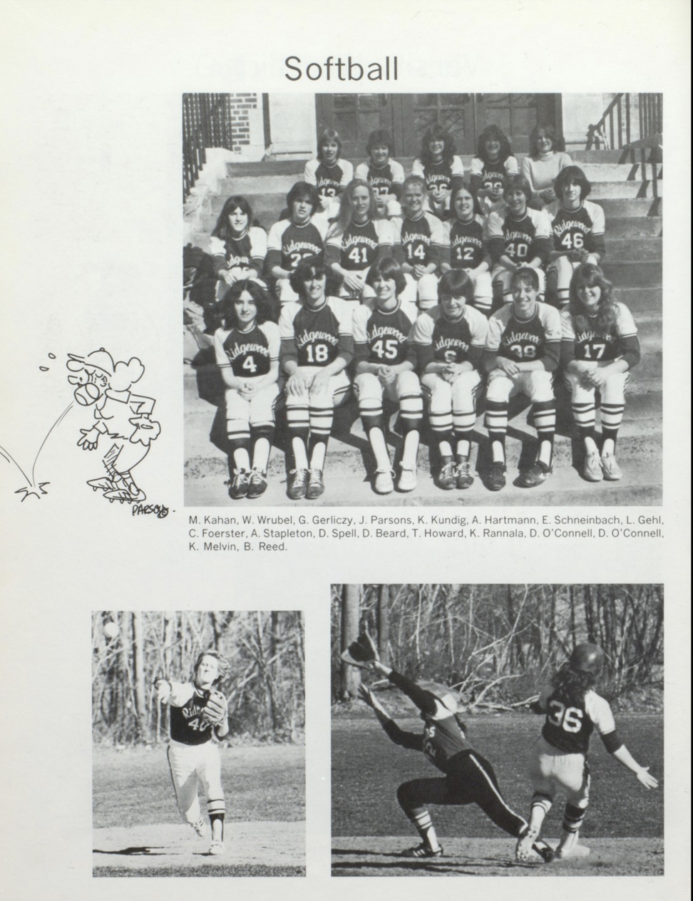 1982 Girls’ Baseball Team