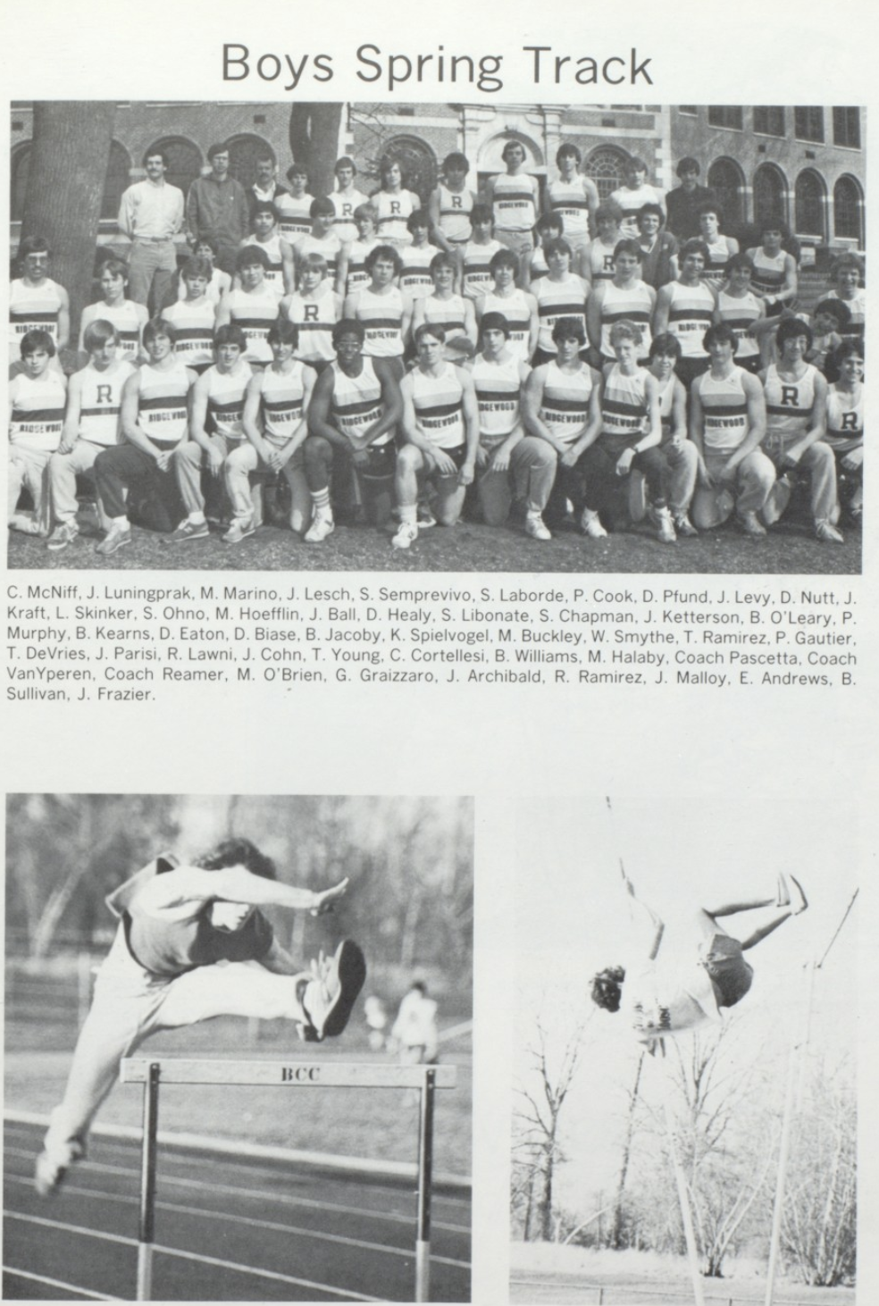 1982 Boys’ Track Team
