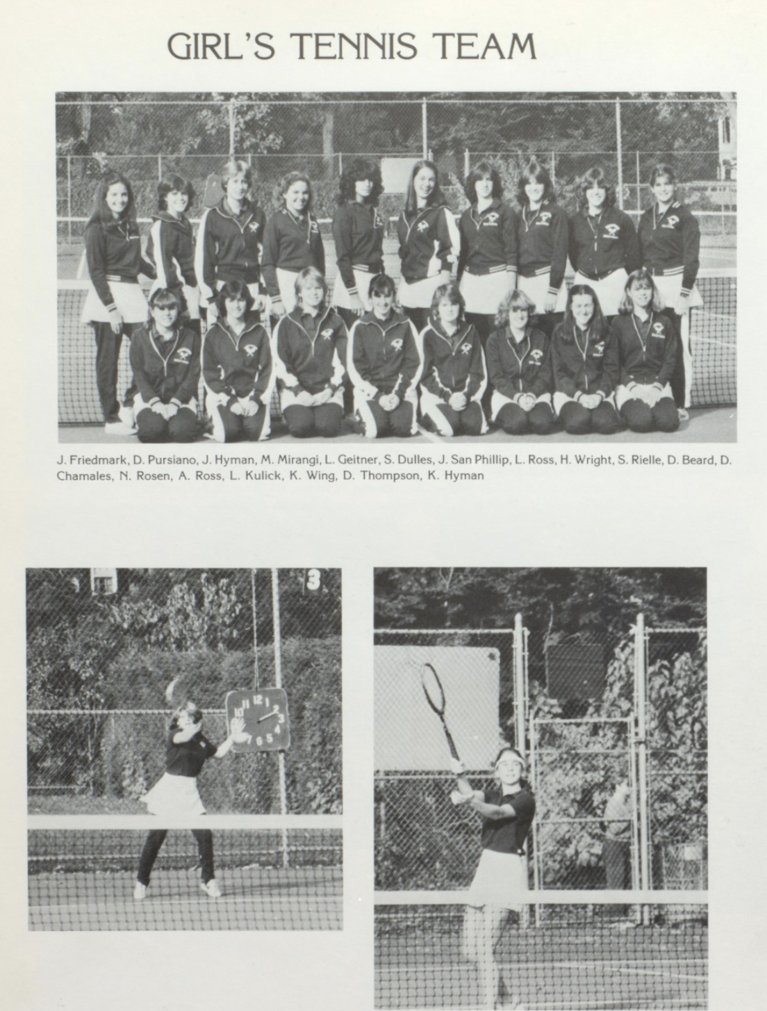 1983 Girls’ Tennis Team