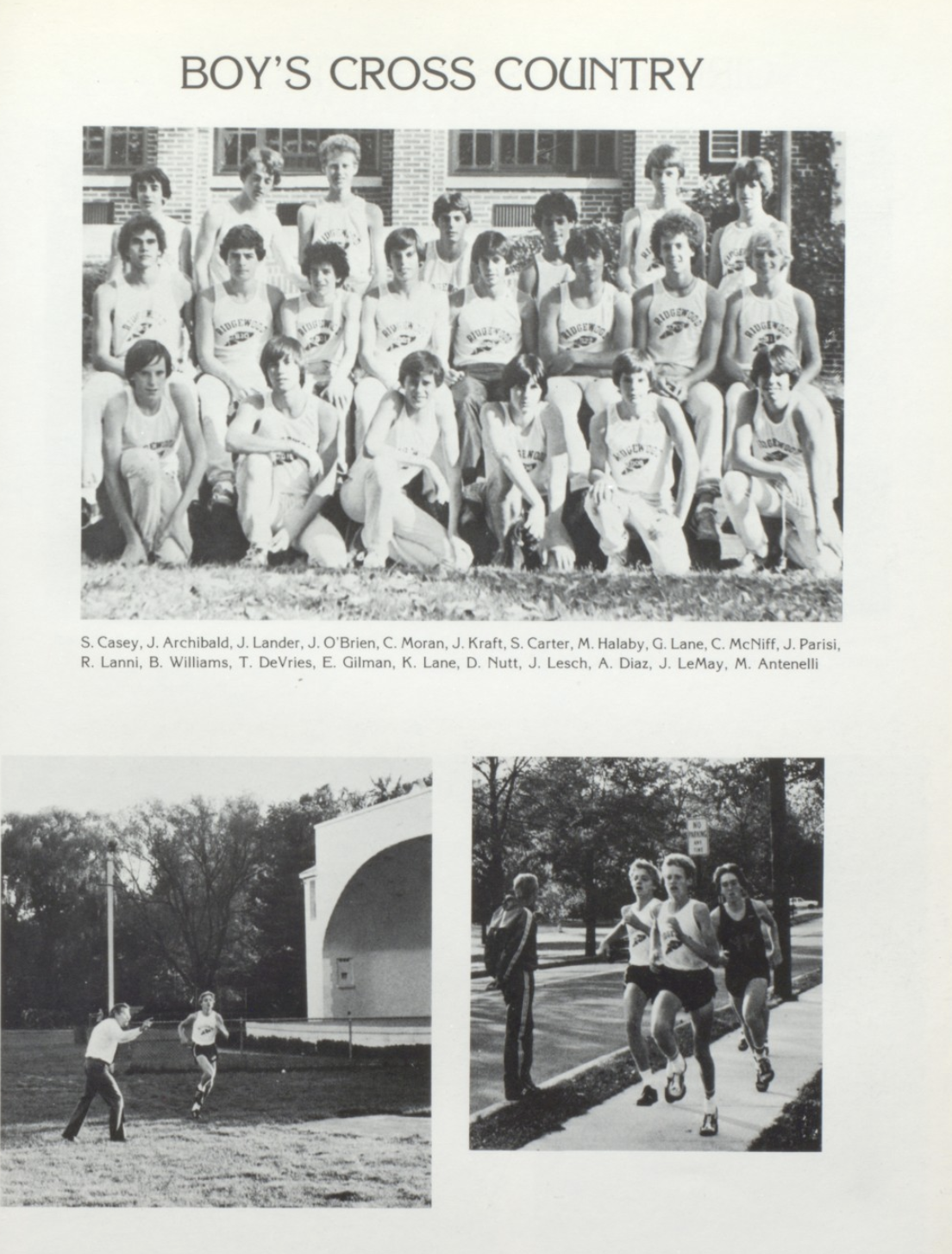 1982 Boys’ Cross Country Team