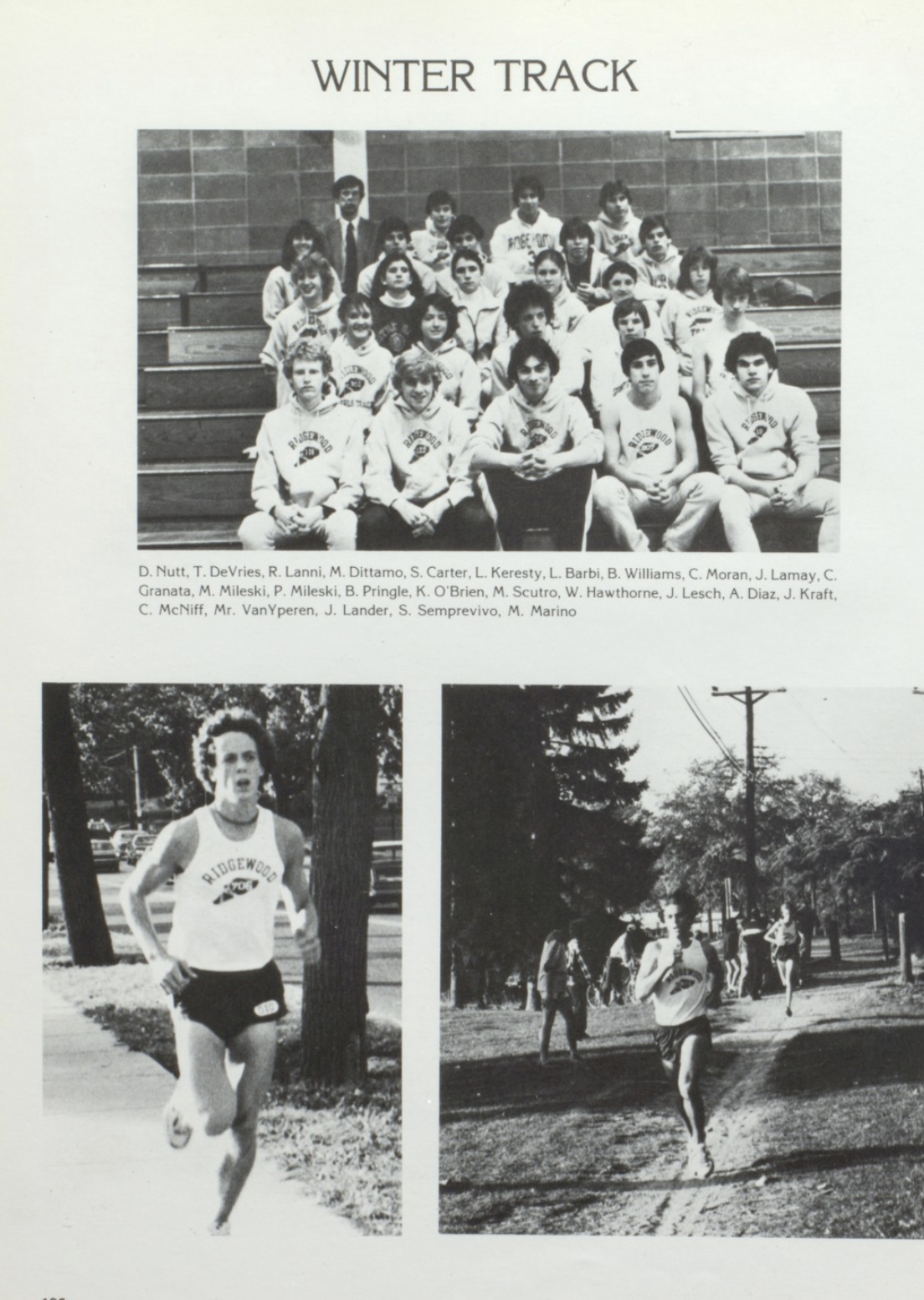 1982-83 Boys’ &amp; Girls’ Winter Track Team