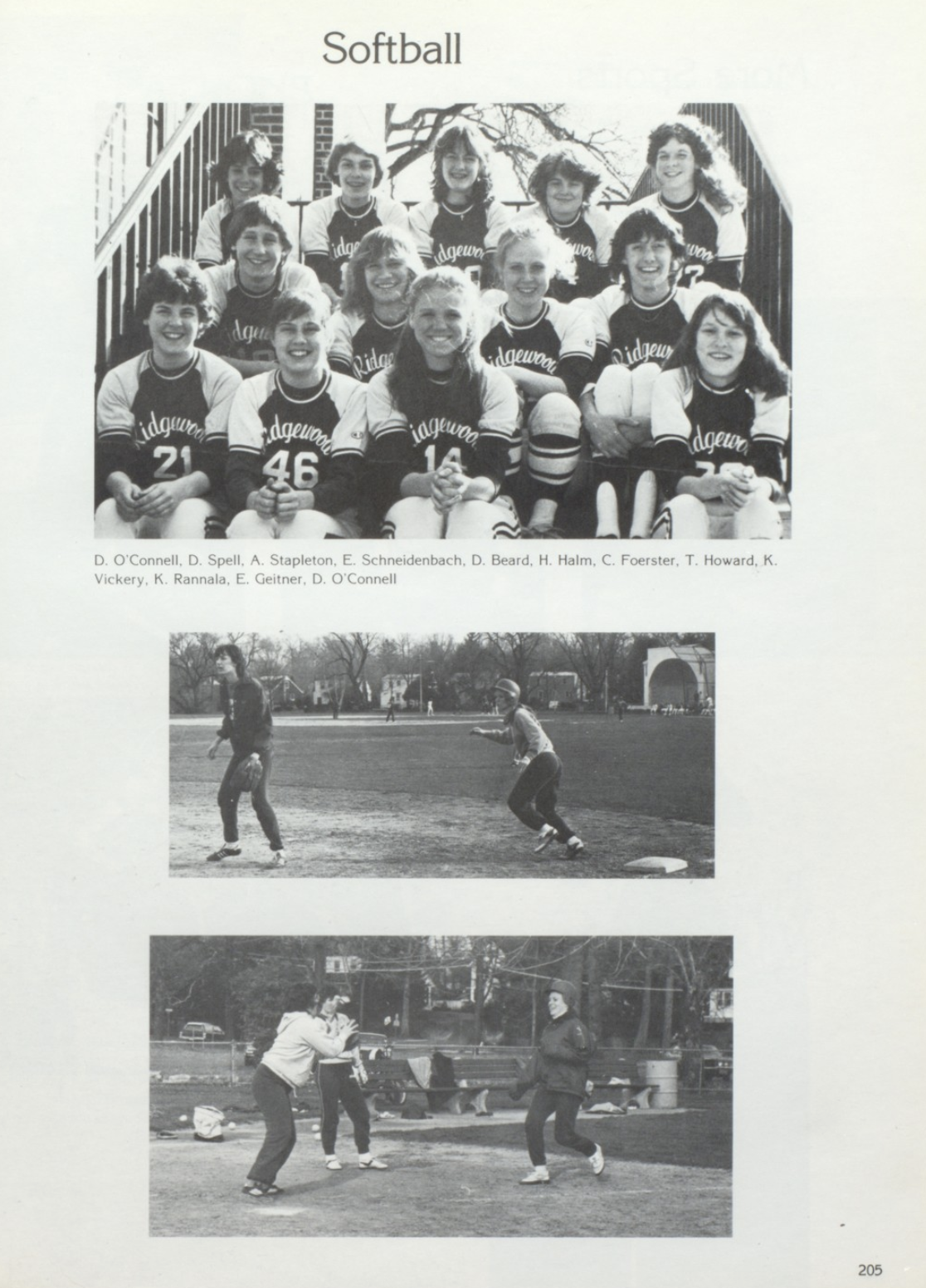 1983 Girls’ Baseball Team