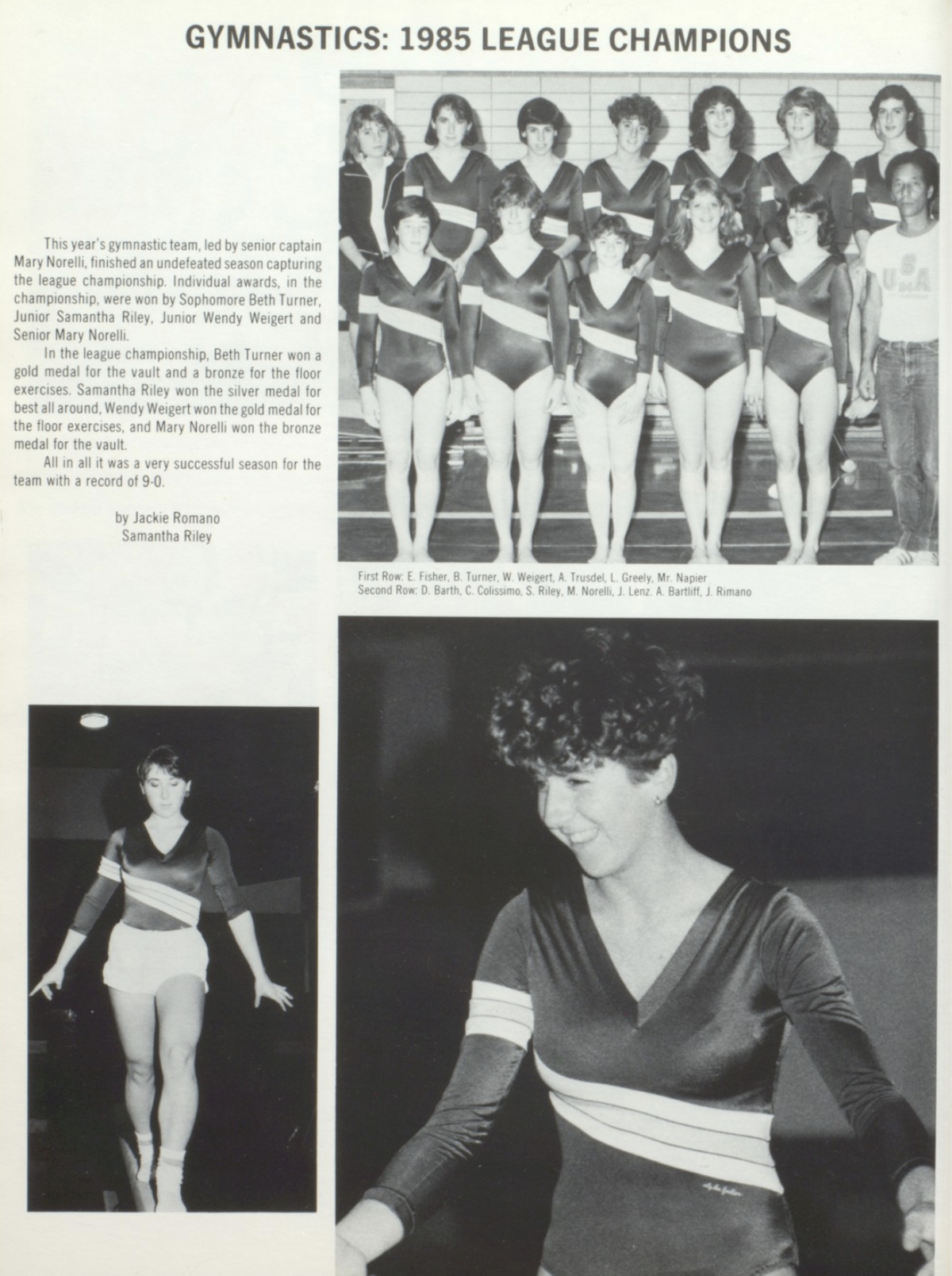 1985 Girls’ Gymnastics Team