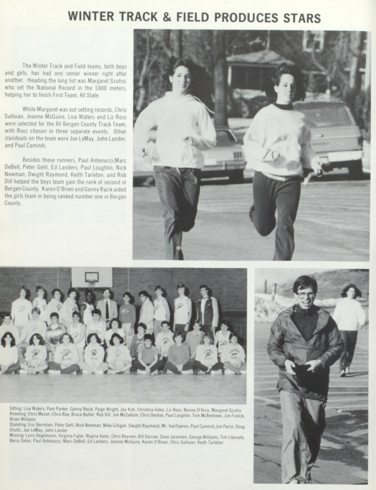 1984-85 Boys’ &amp; Girls’ Winter Track Team