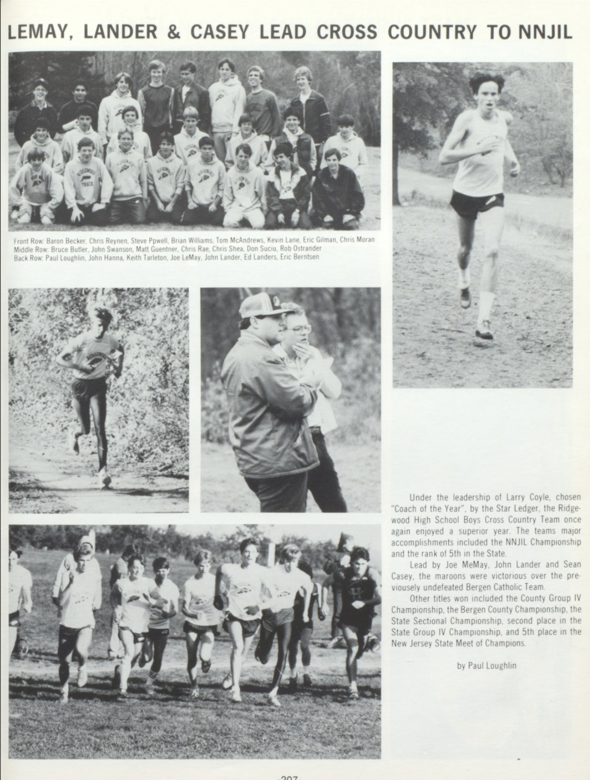 1984 Boys’ Cross Country Team