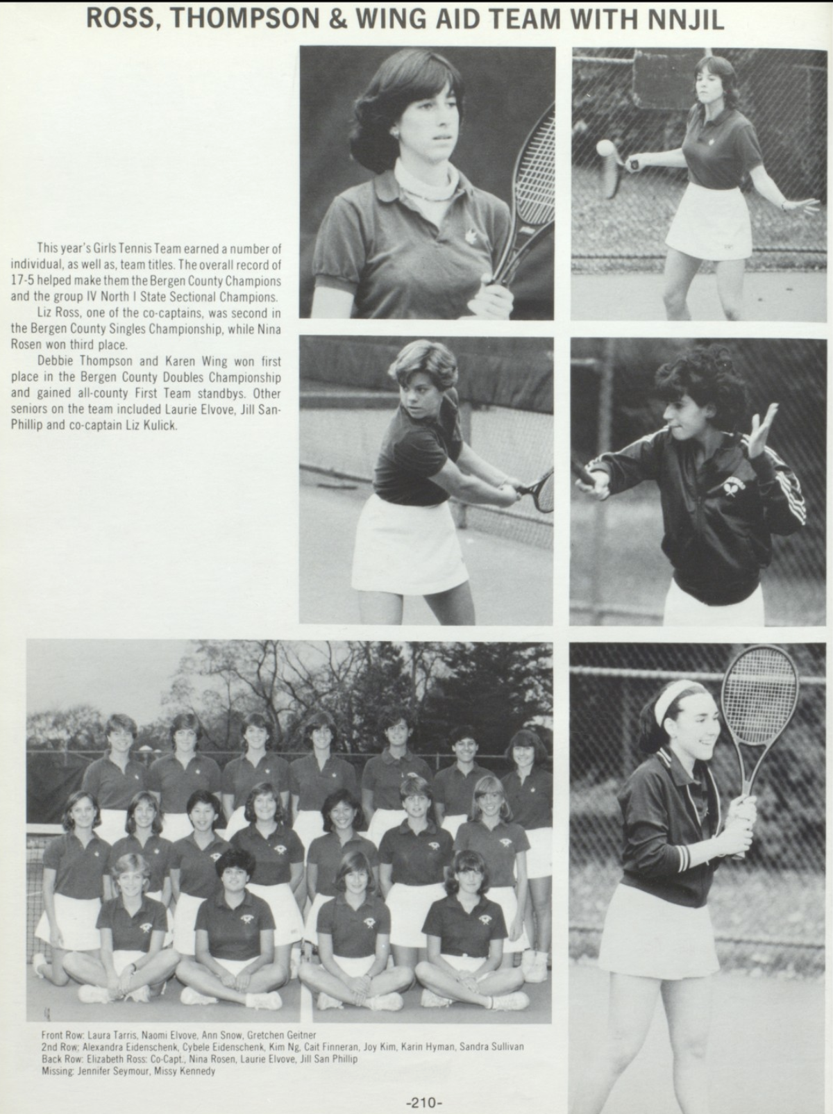 1985 Girls’ Tennis Team