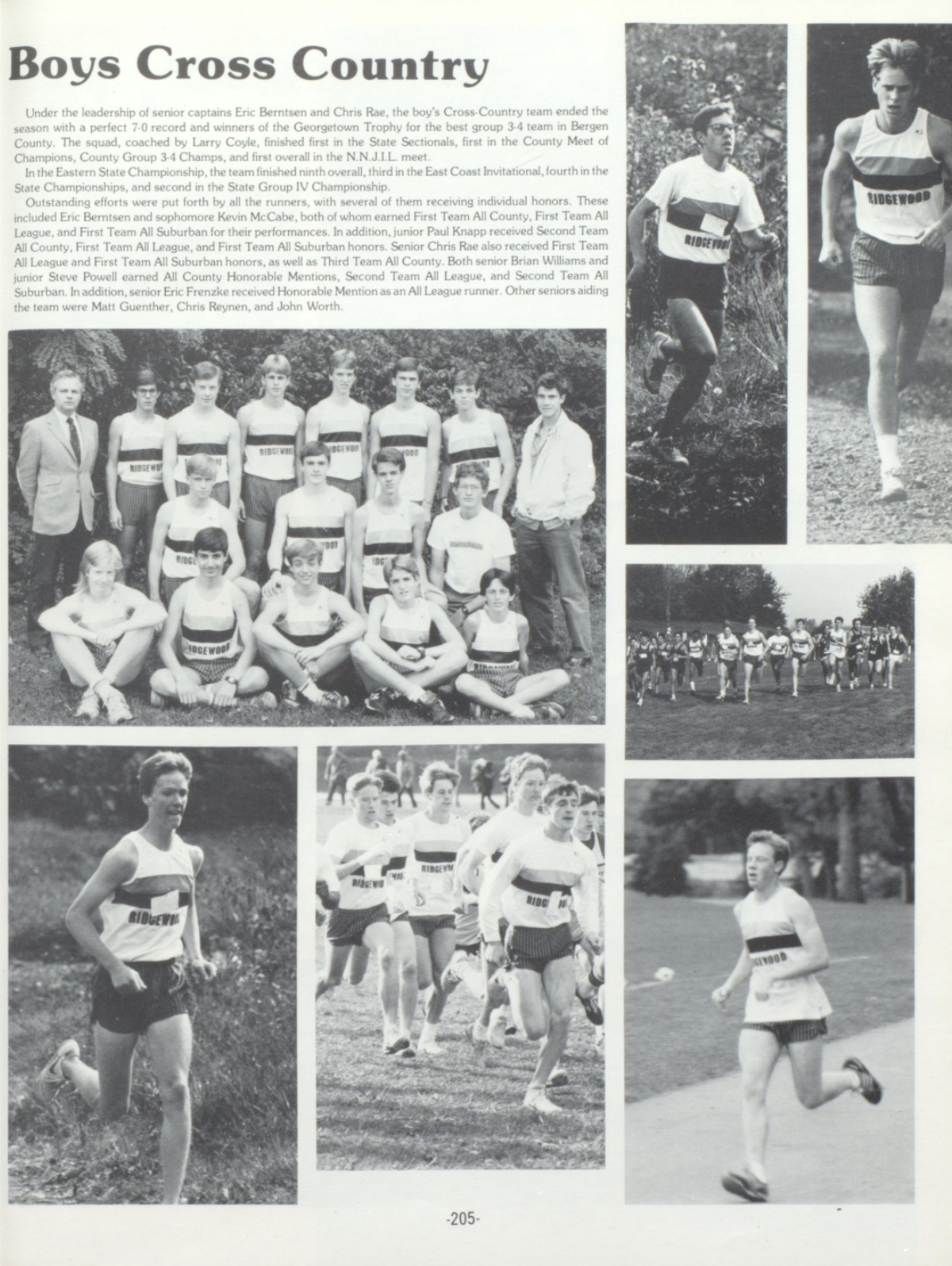 1986 Boys’ Cross Country Team