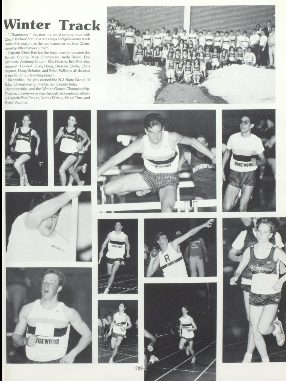 1986-87 Boys’ &amp; Girls’ Winter Track Team