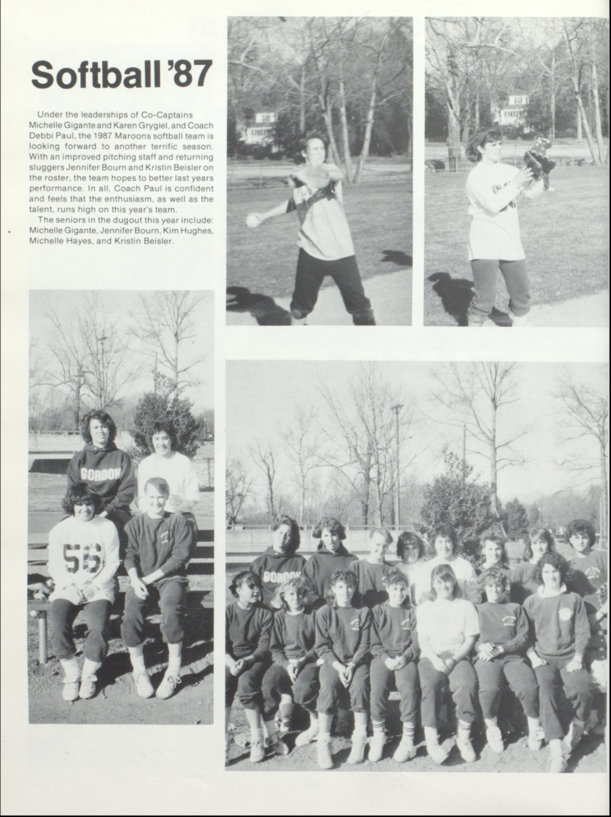 1987 Girls’ Baseball Team