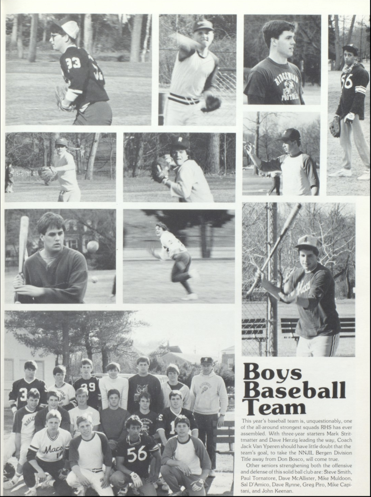 1987 Boys’ Baseball Team
