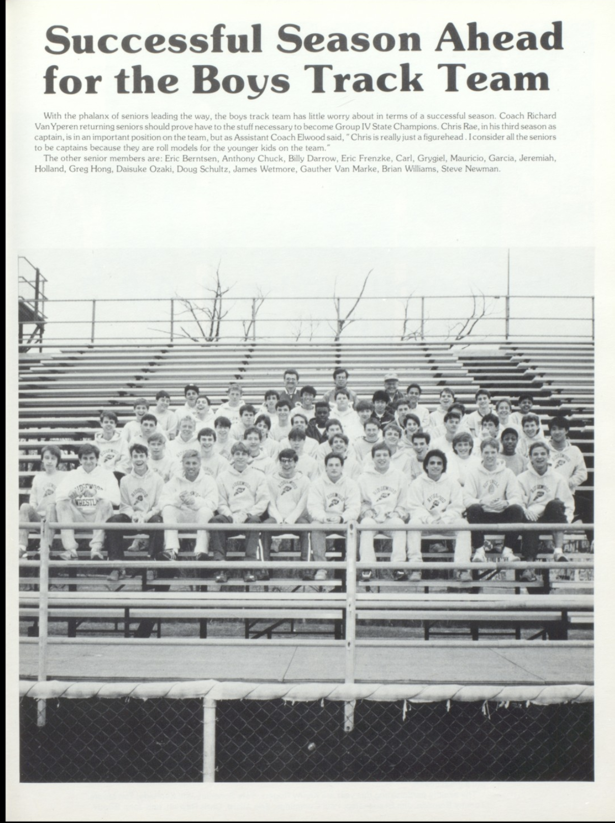 1987 Boys’ Track Team